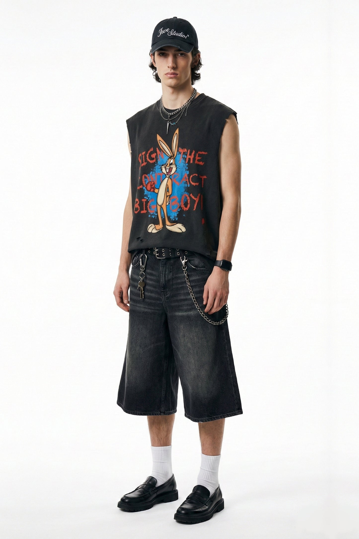 Sign the Contract Tank Top - Acid Wash Graphic Tank