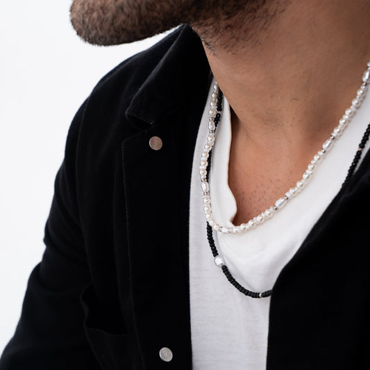 Midnight Pearl Layered Necklace
