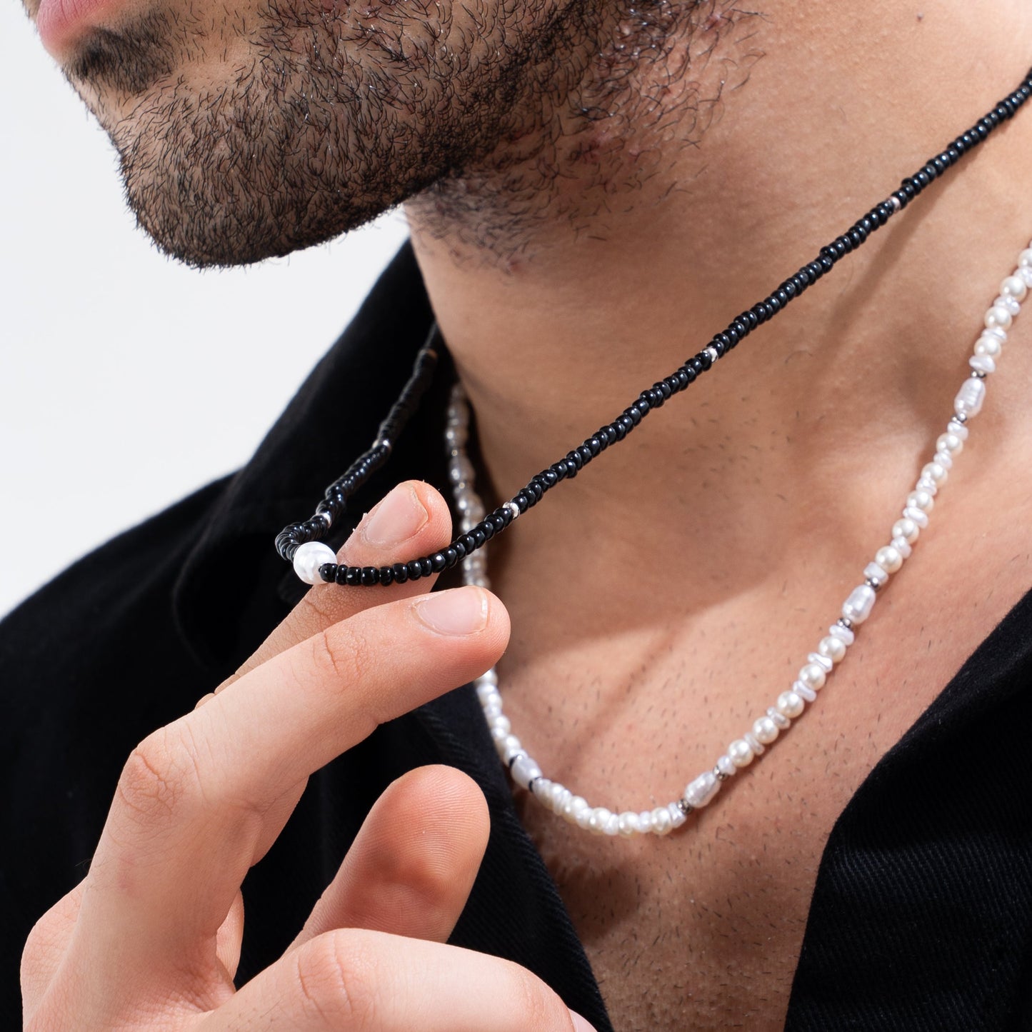 Midnight Pearl Layered Necklace