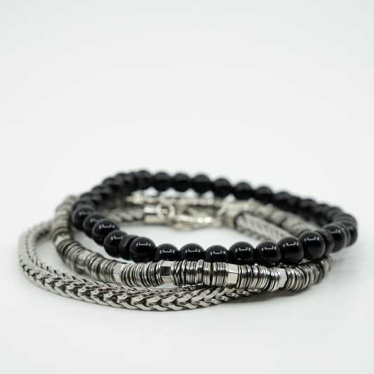Silver Cascade Bracelet Stack