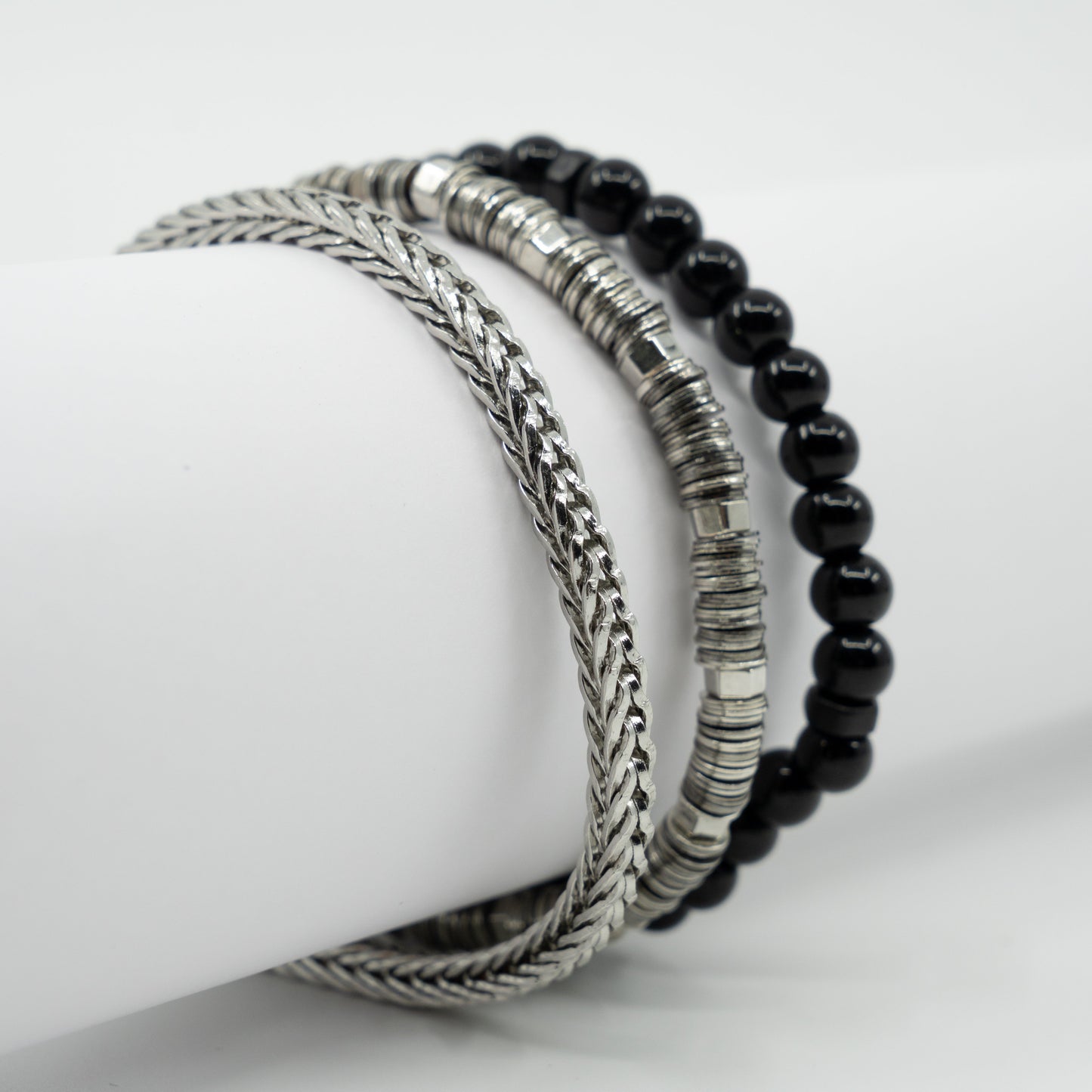 Silver Cascade Bracelet Stack