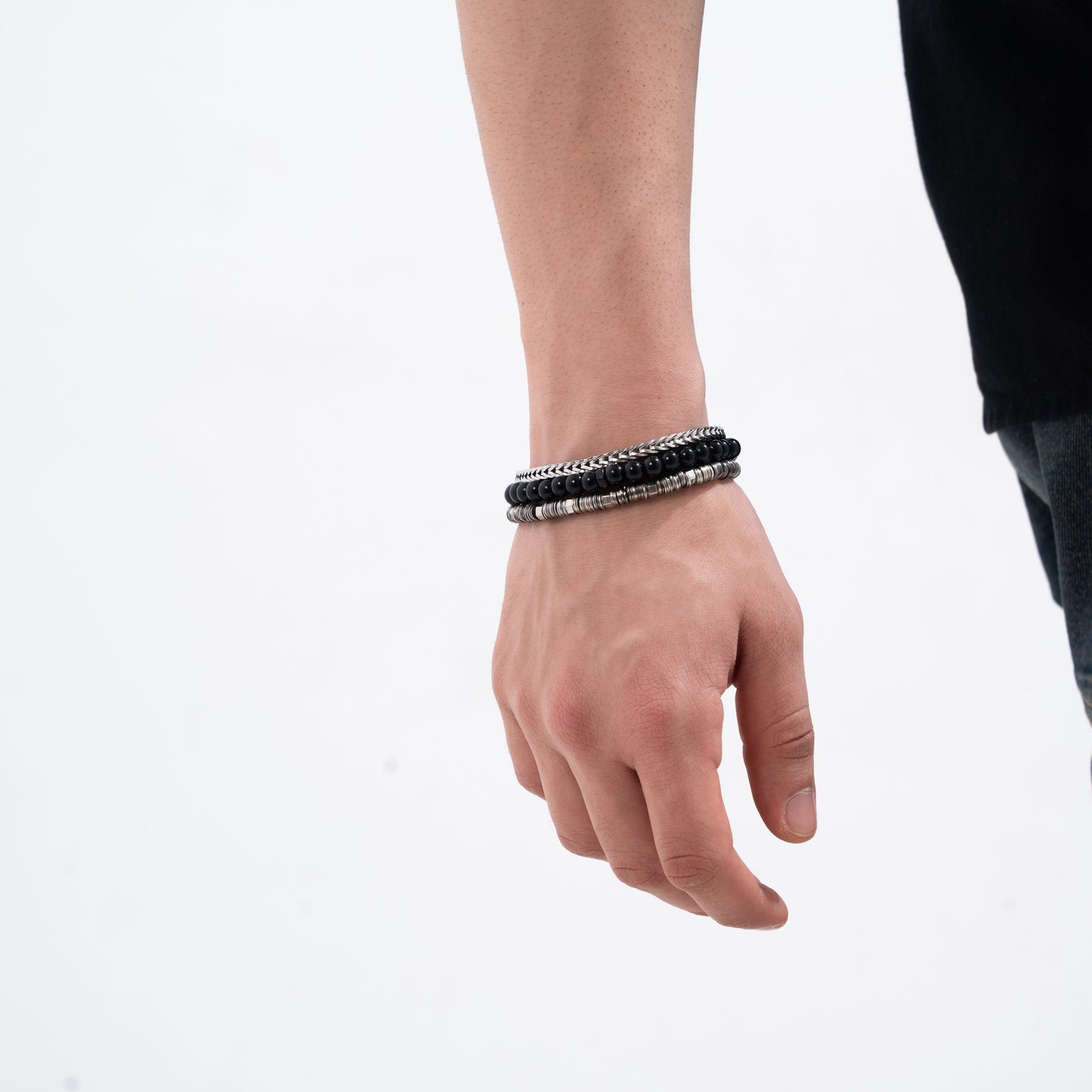Silver Cascade Bracelet Stack