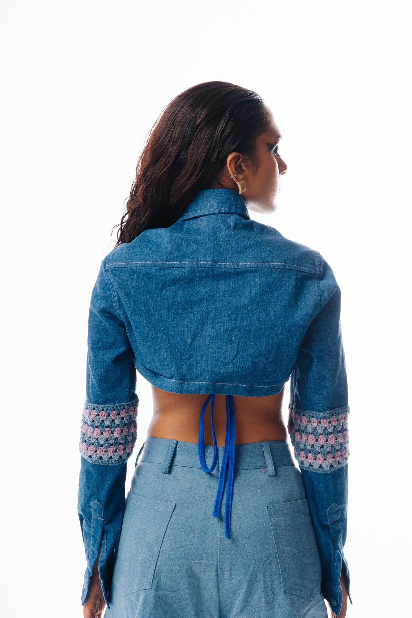 BLUE CROCHET FUSION JACKET