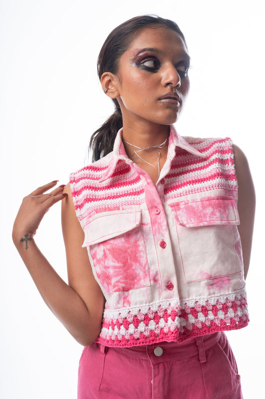 PINK CROCHET MIRAGE JACKET