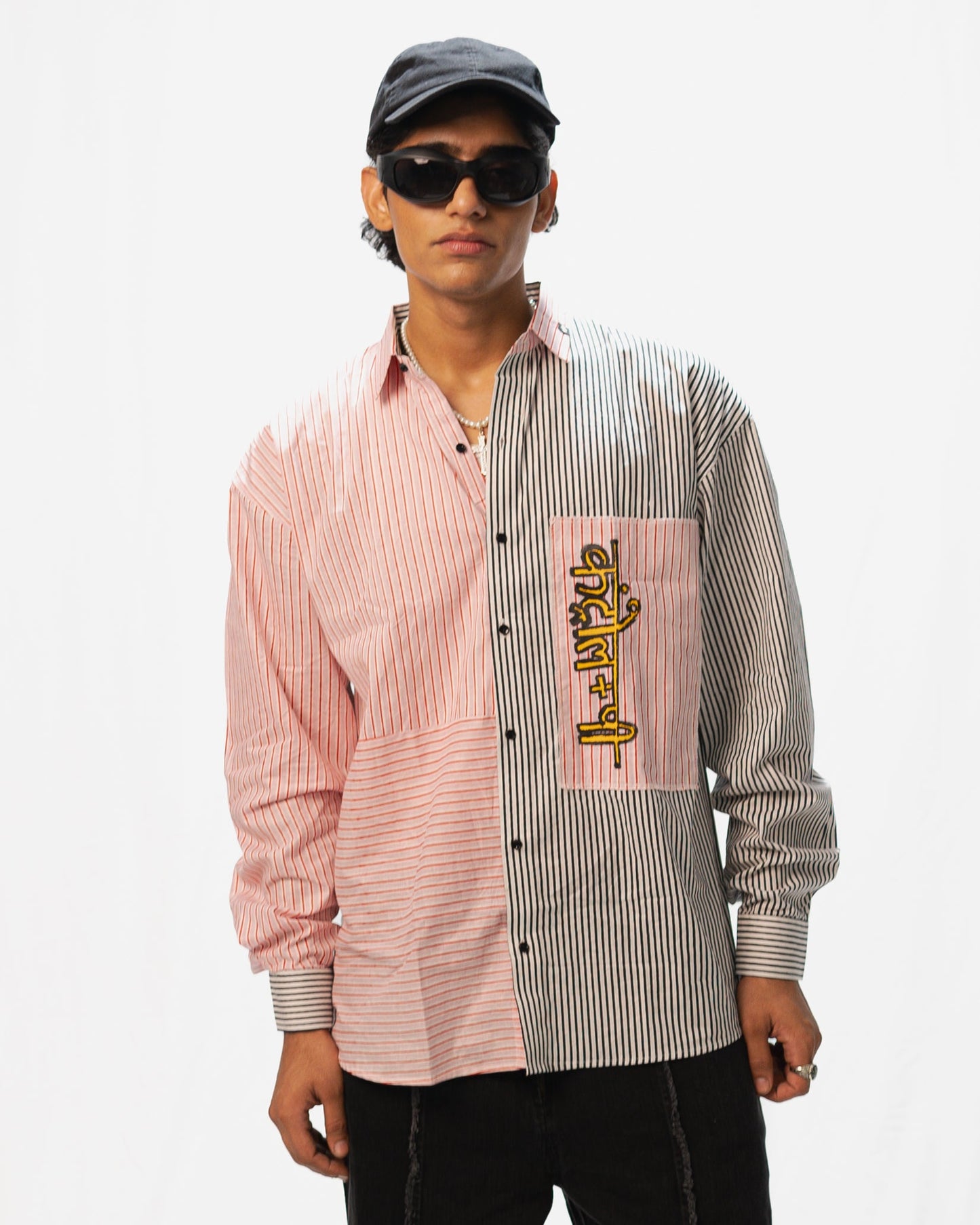 Unisex LOGO MISMATCHED STRIPES SHIRT