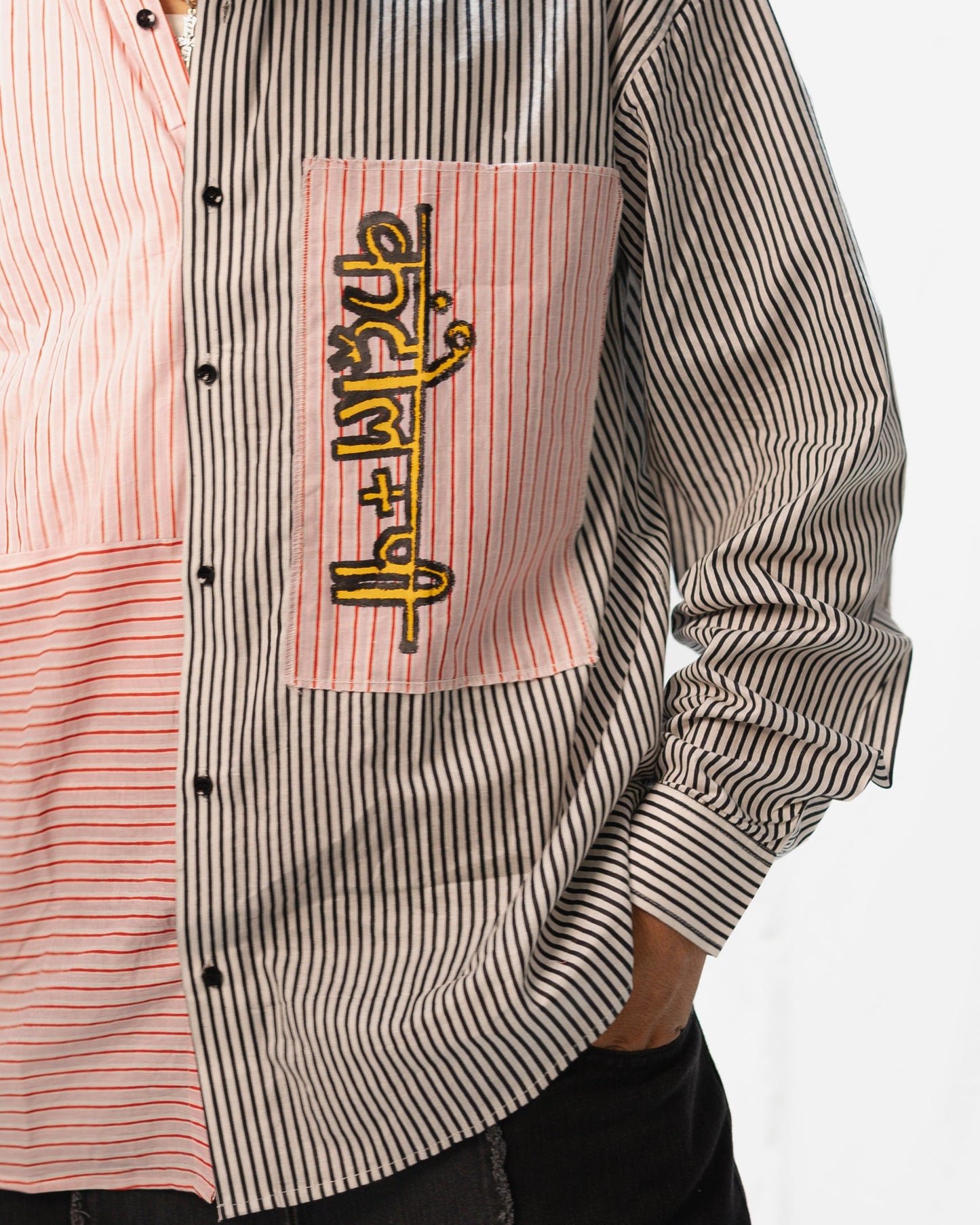 Unisex LOGO MISMATCHED STRIPES SHIRT