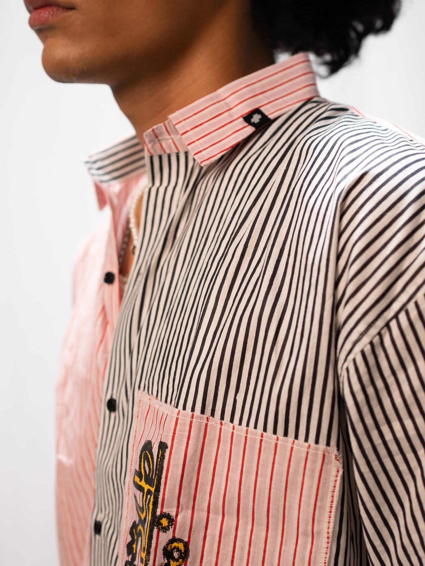 Unisex LOGO MISMATCHED STRIPES SHIRT