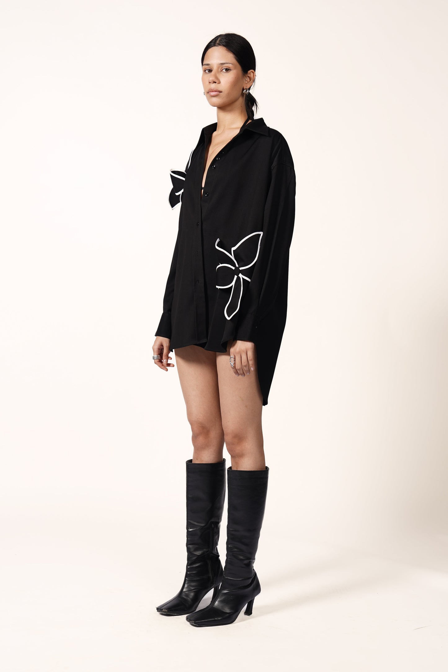 FLOWER SHIRT IN BLACK