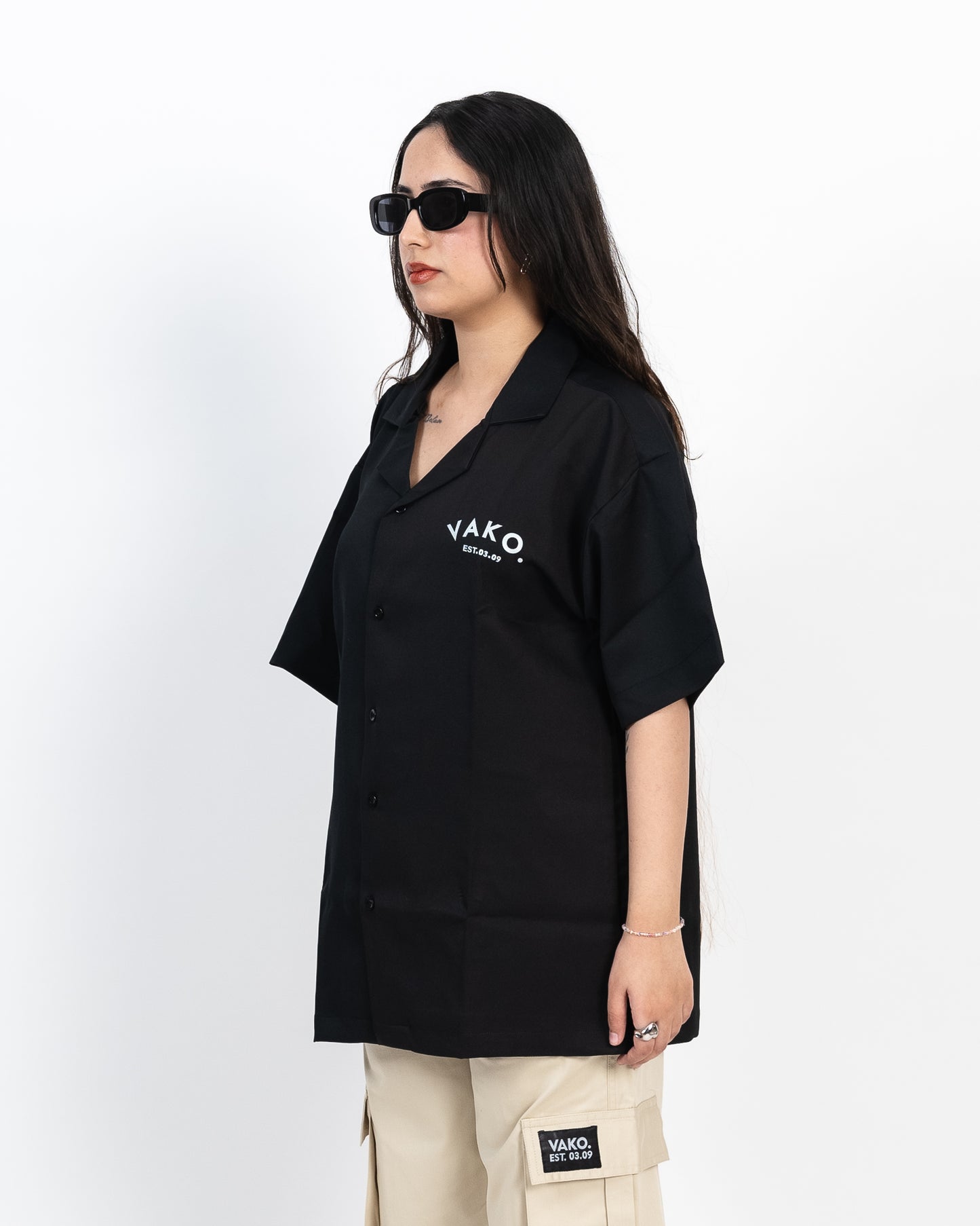 Black No Love Bowling Shirt