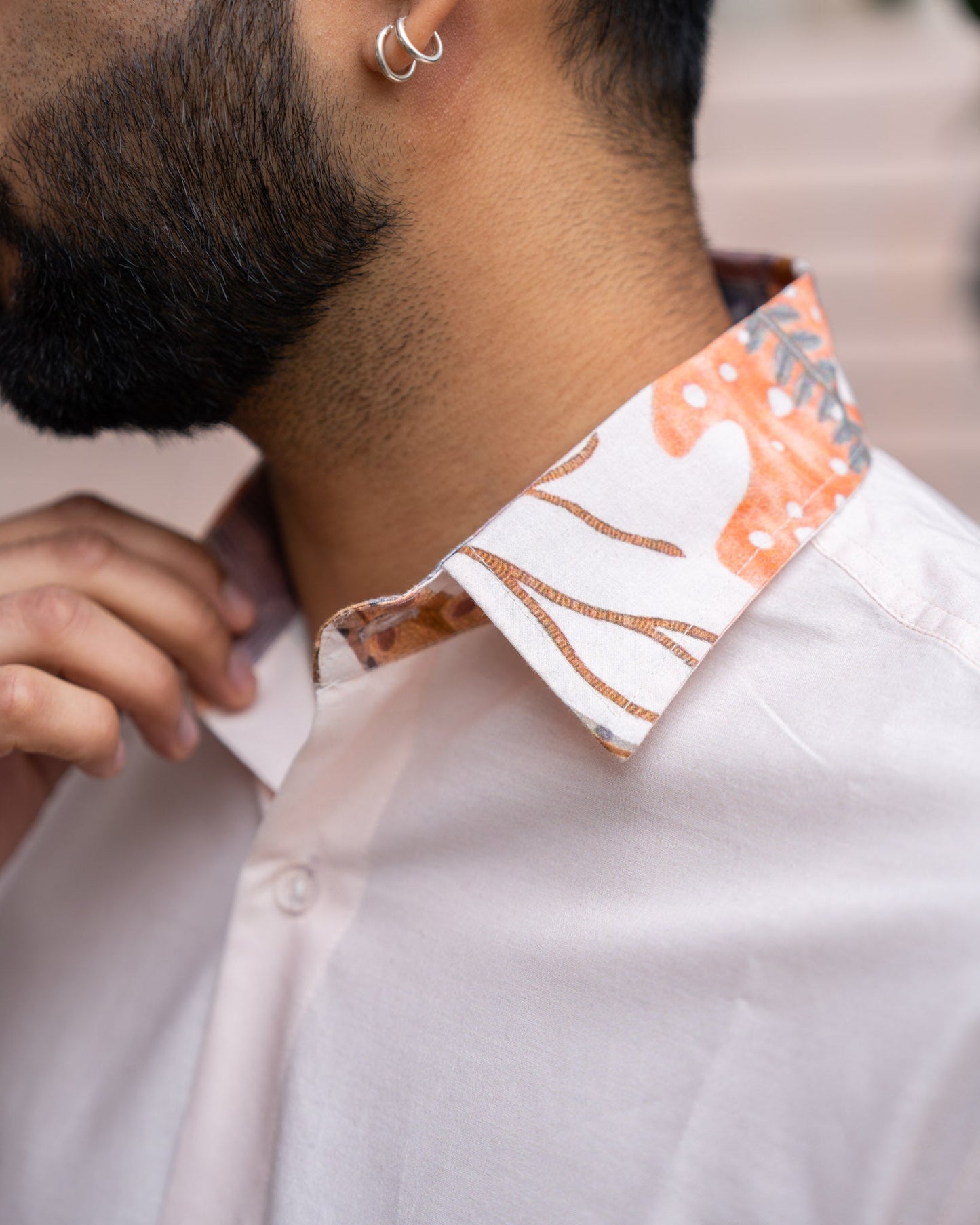Aquatic Plant Ivory Side Patch Shirt