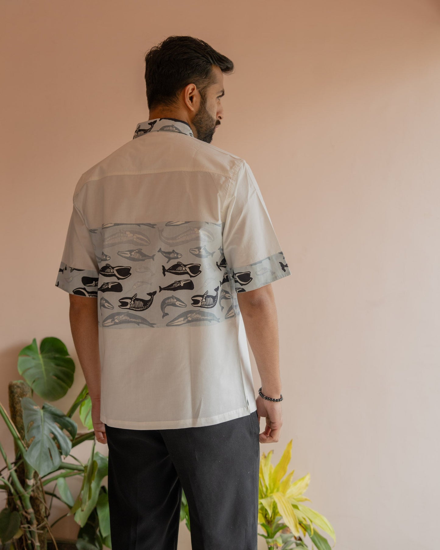 Skeleton Fish Sky Middle Patch Shirt