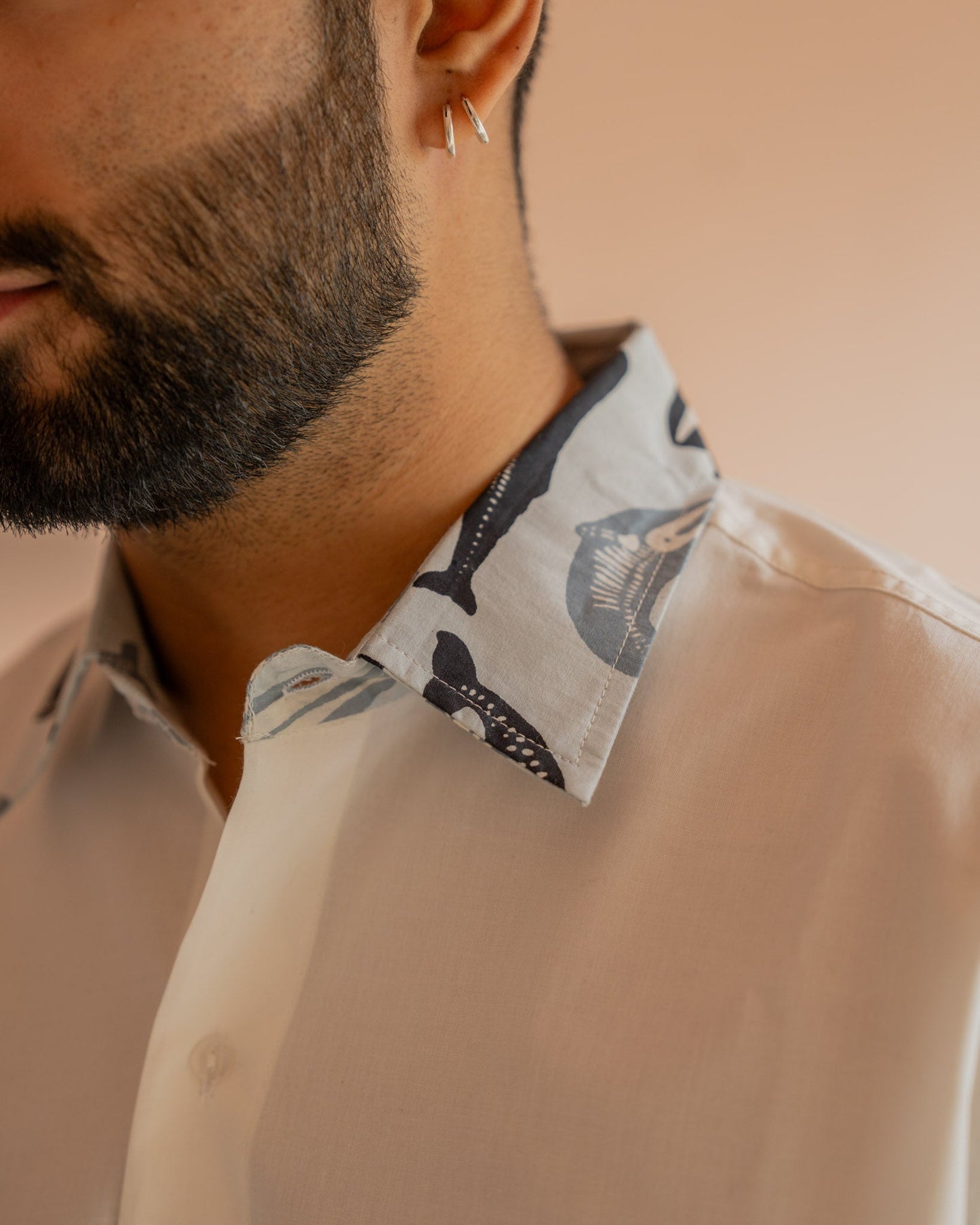 Skeleton Fish Sky Middle Patch Shirt