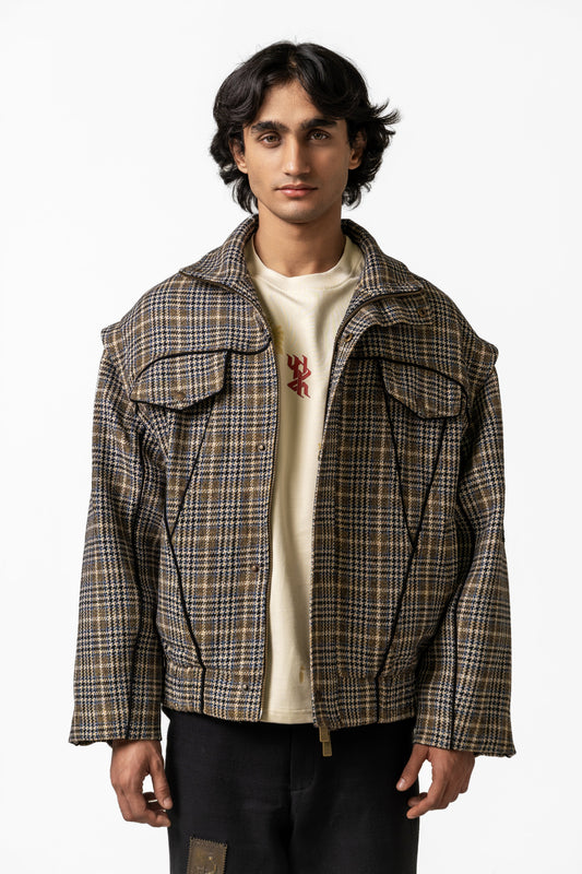 Plaid Bomber Jacket