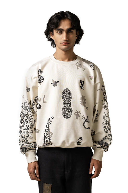 Raanjha' Blockprinted Sweatshirt