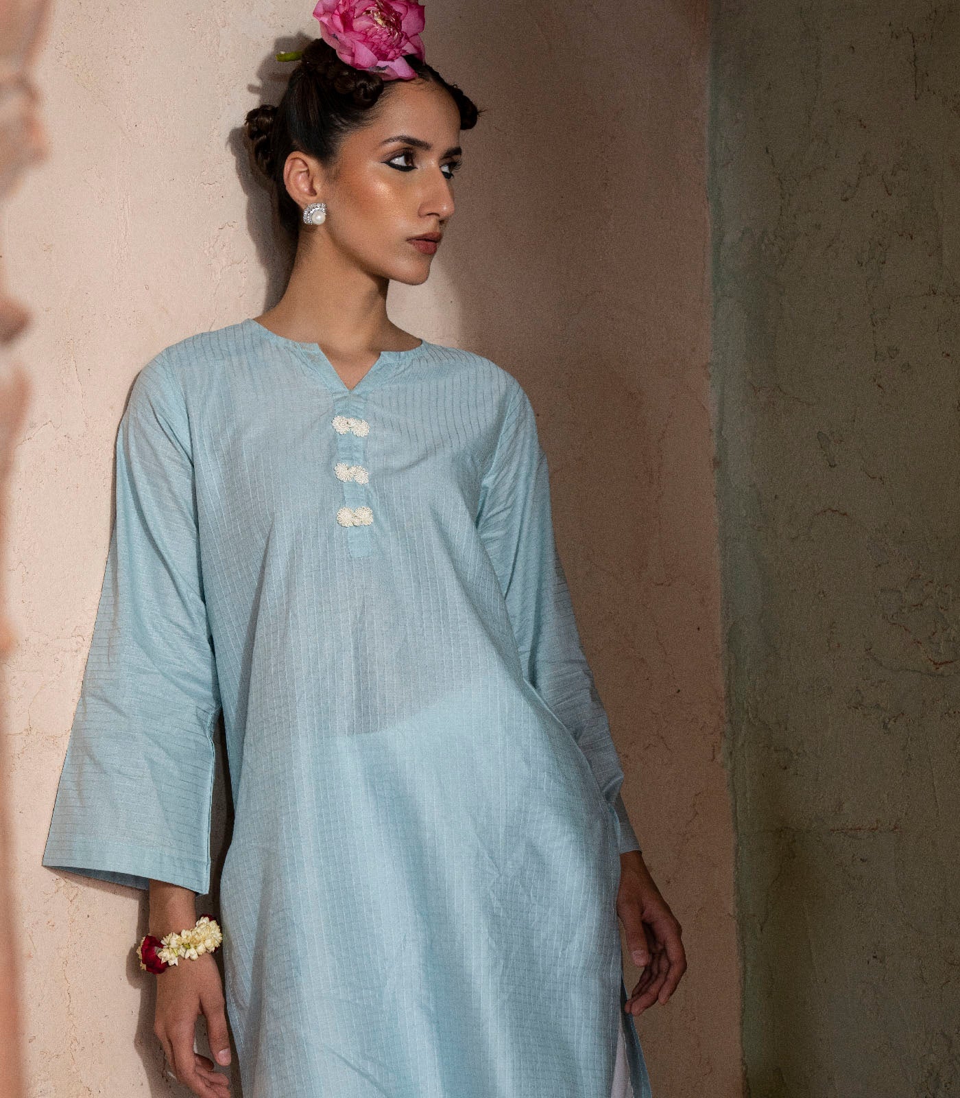 Powder blue lawn kurta