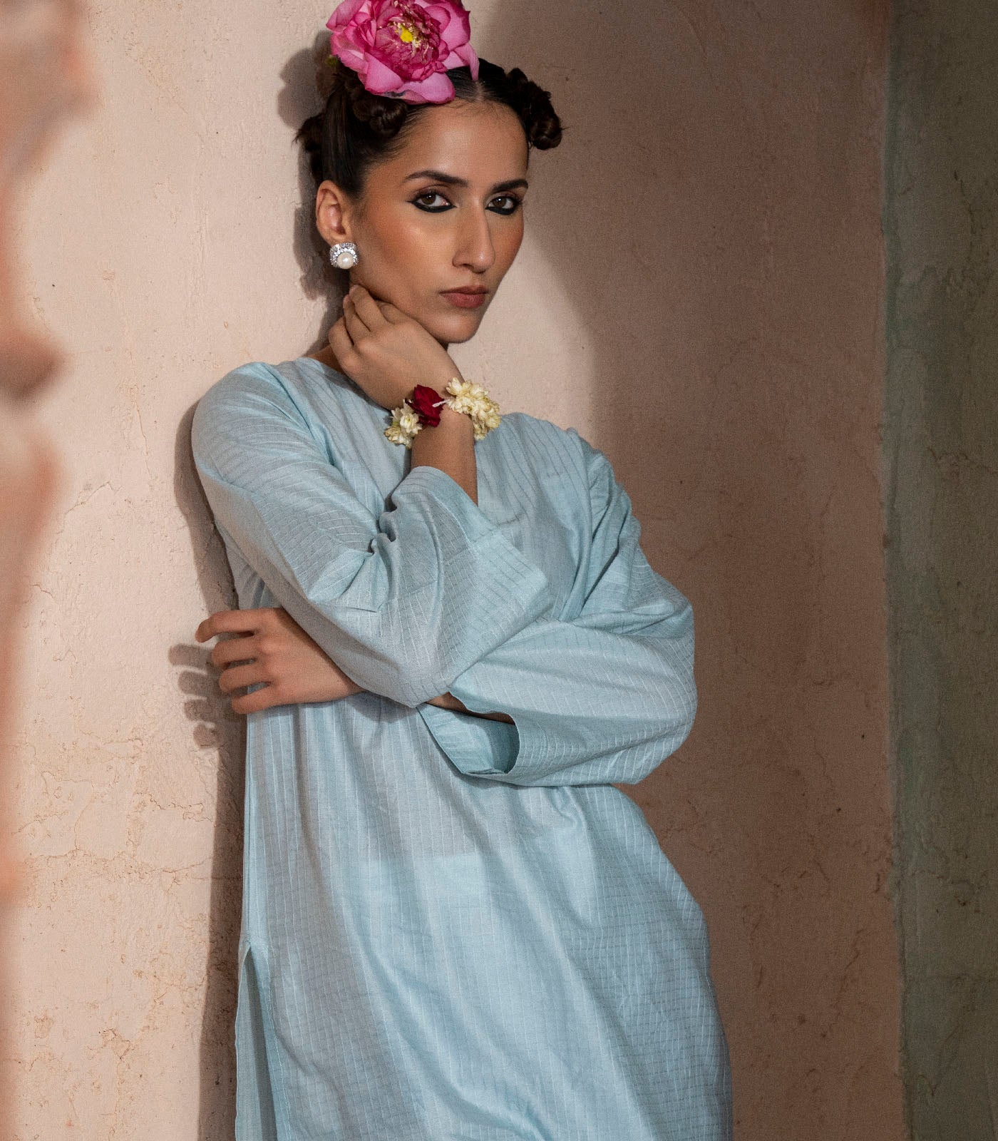 Powder blue lawn kurta