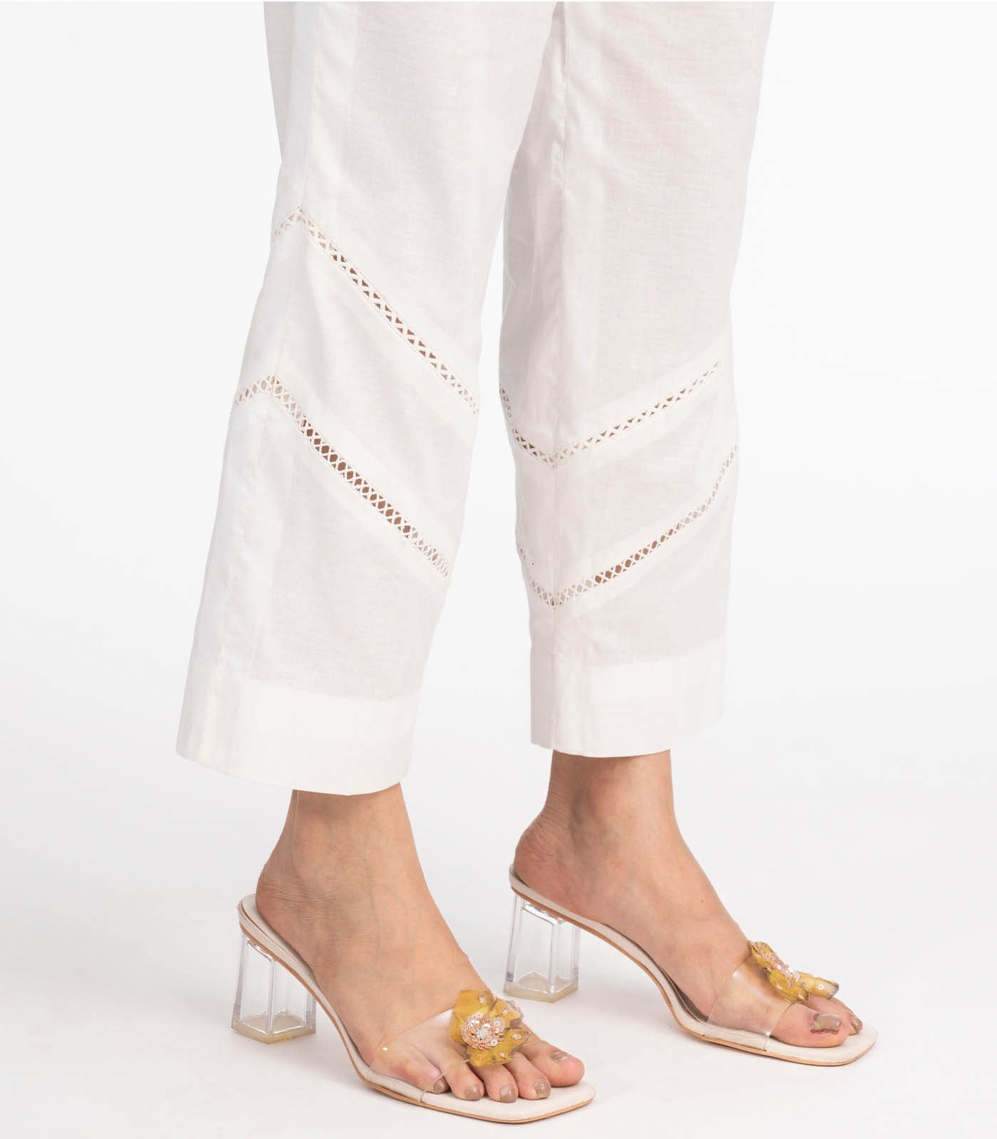 White elasticated waist pant