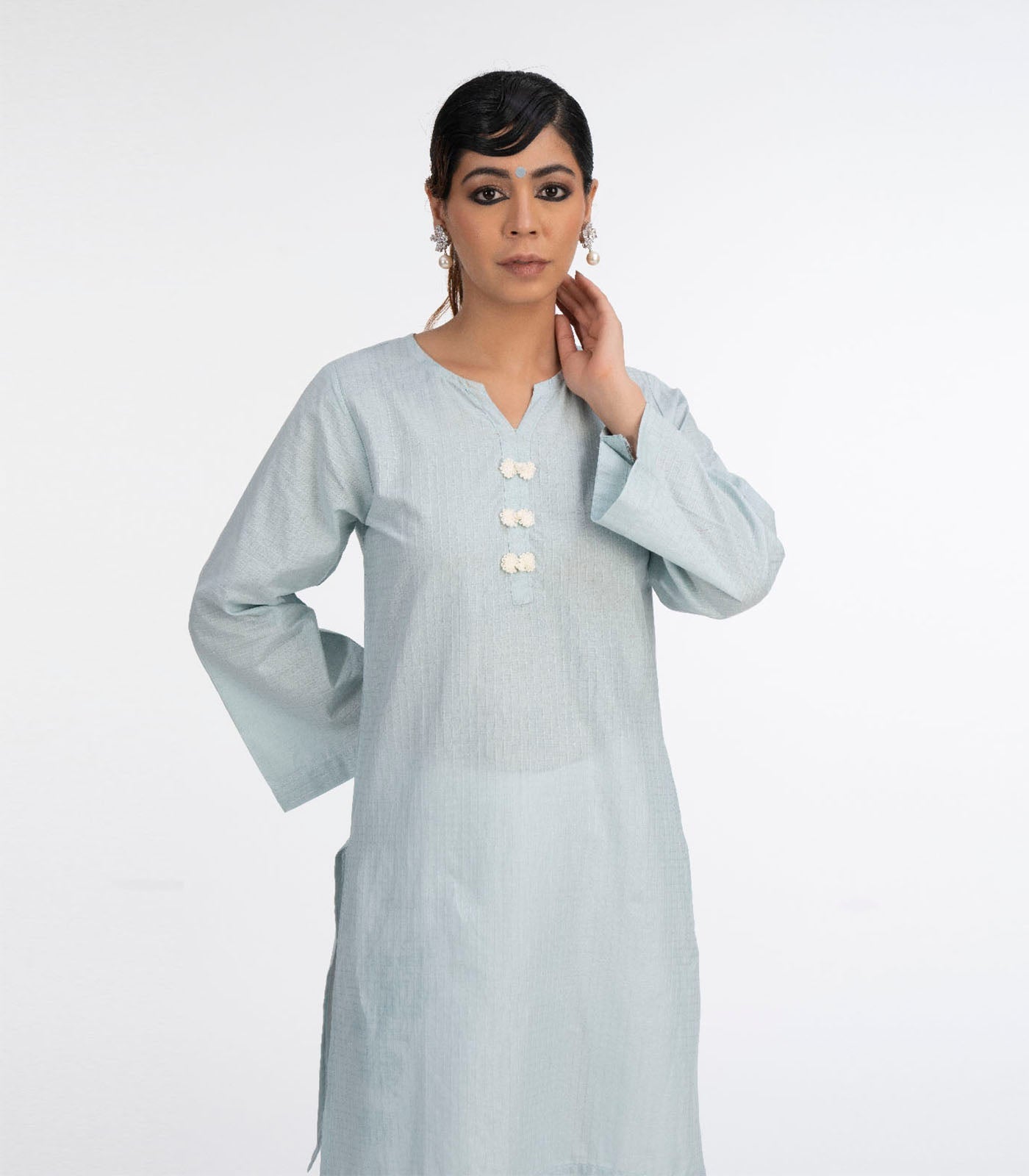 Powder blue lawn kurta