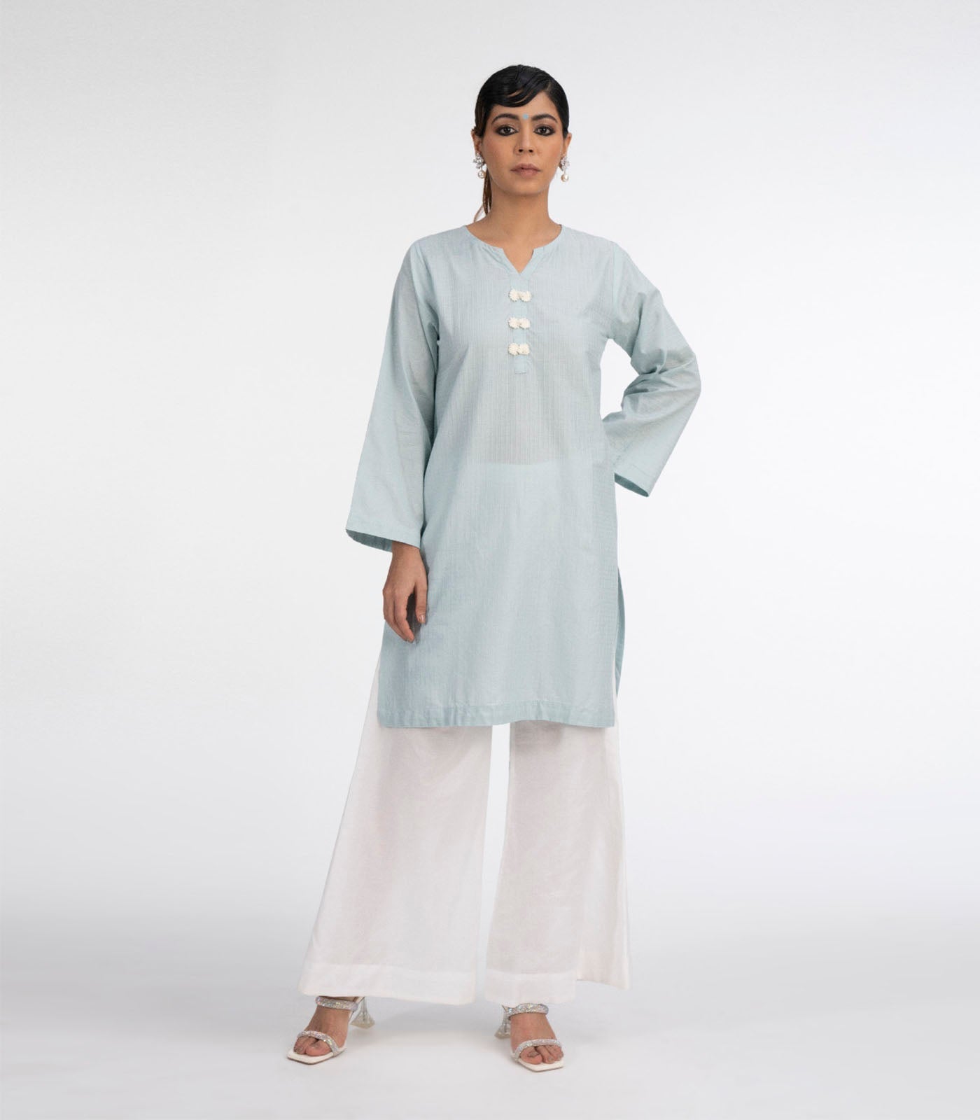 Powder blue lawn kurta