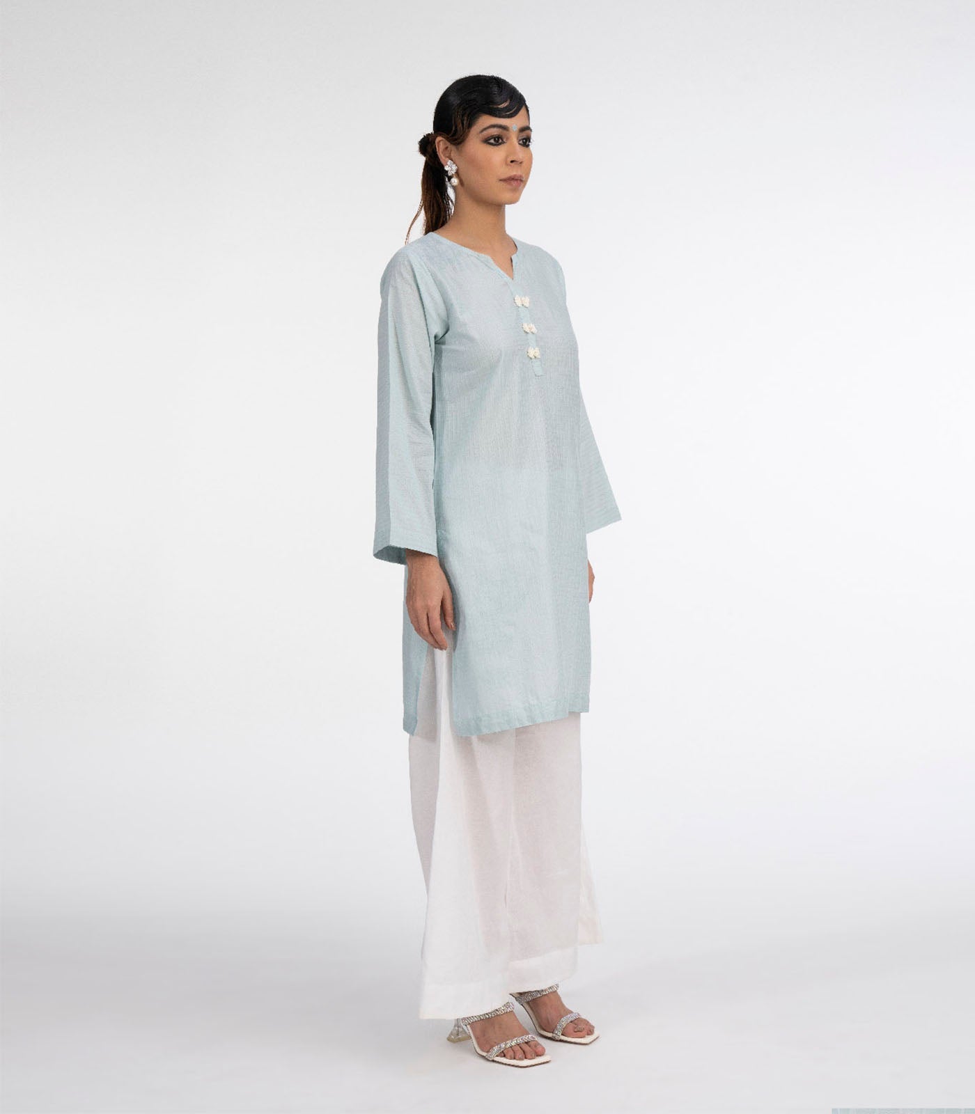 Powder blue lawn kurta