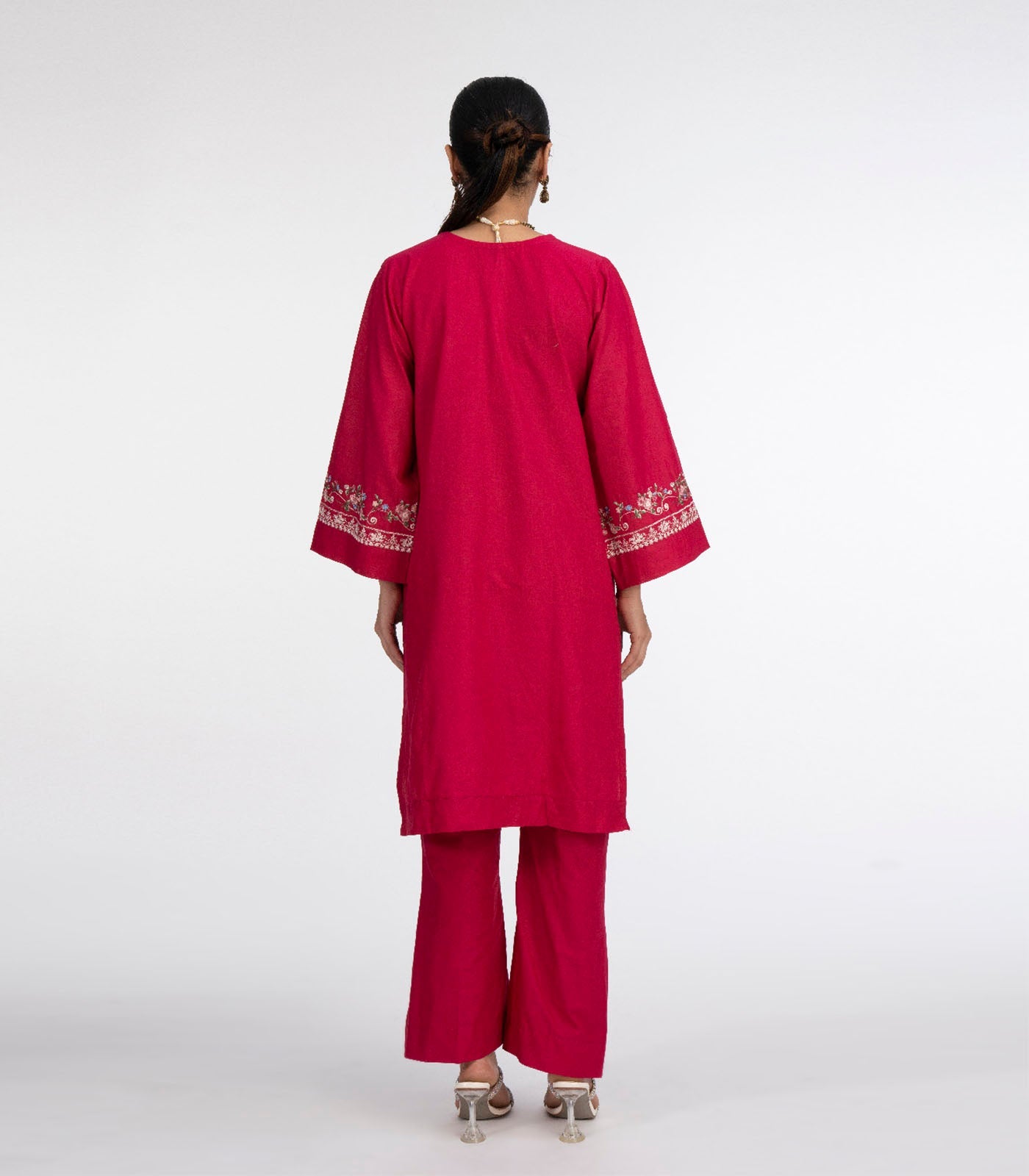 Hot Pink Lawn Embroiderd co-ord set