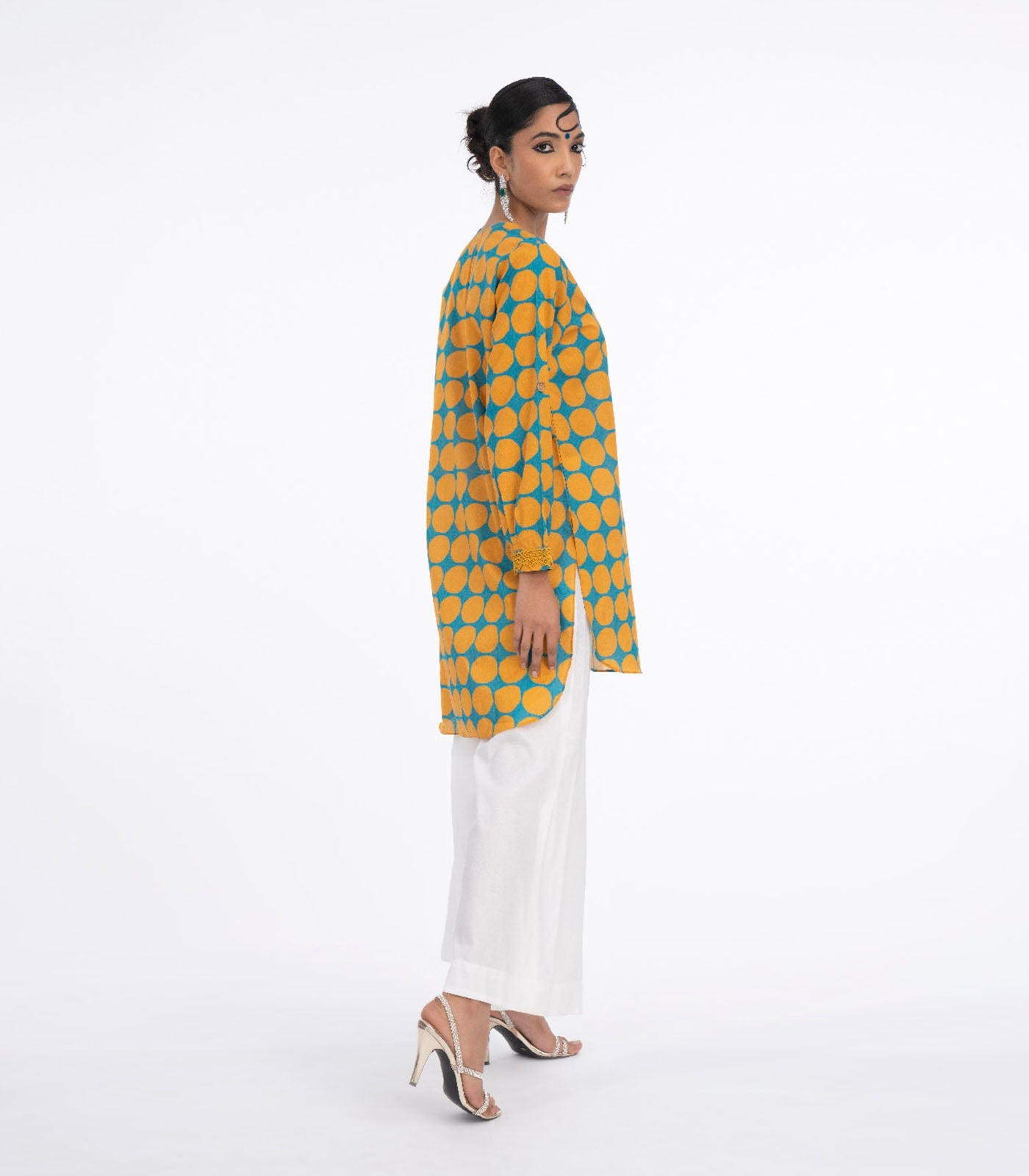 Yellow lawn kurta