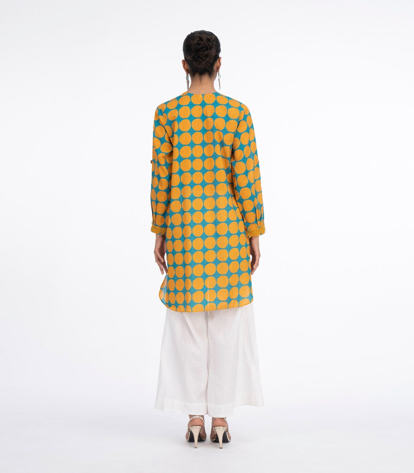 Yellow lawn kurta