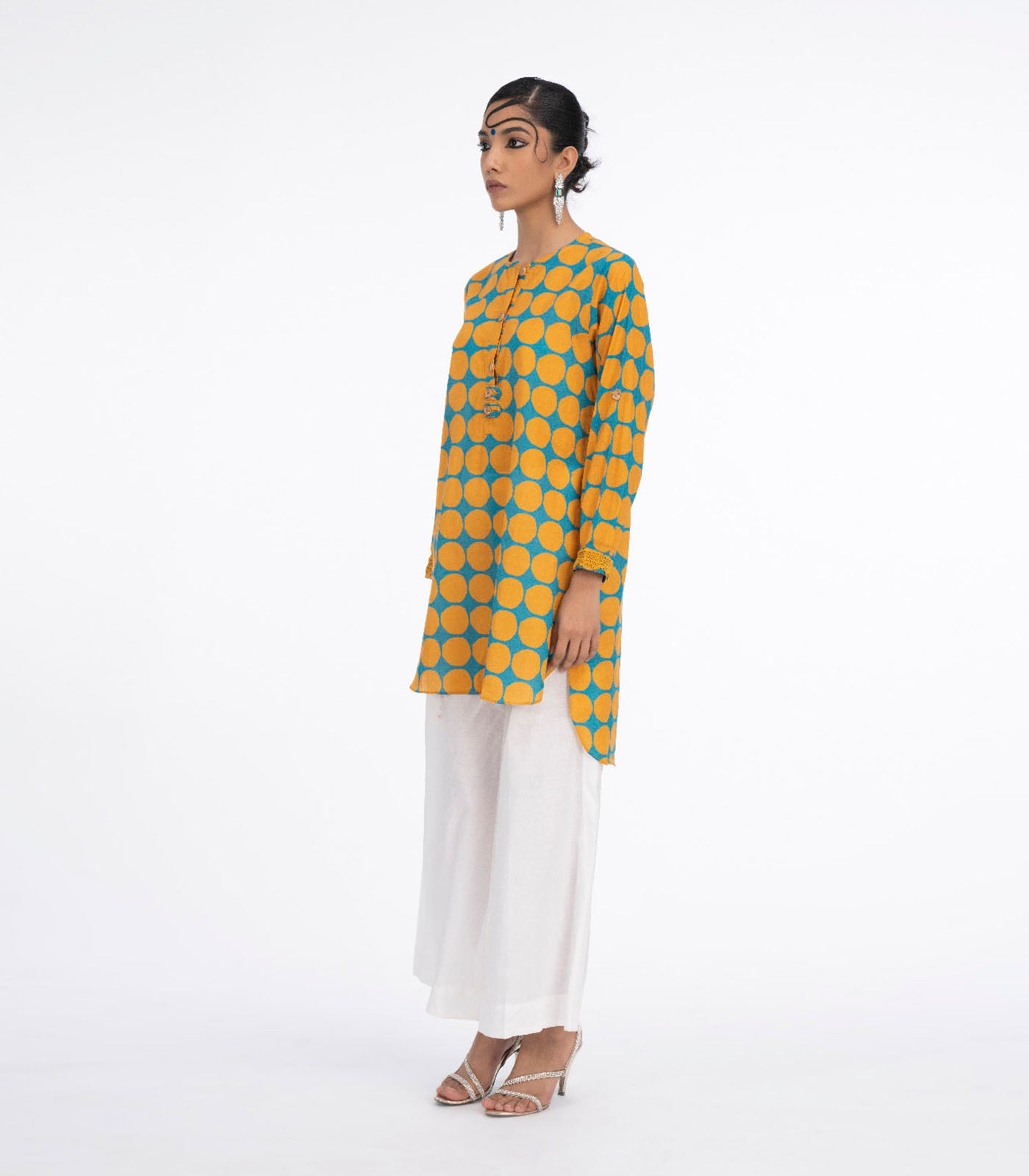 Yellow lawn kurta