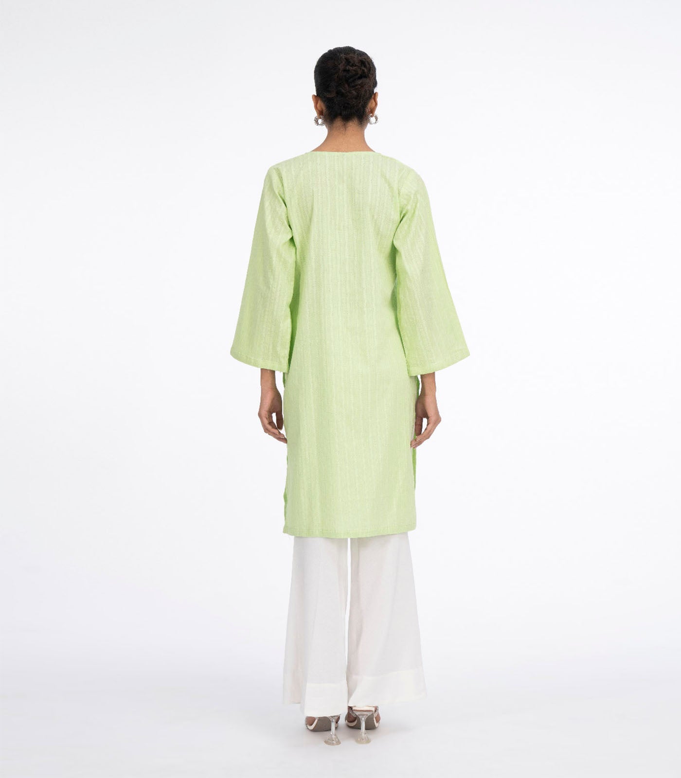 Parrot green lawn kurta