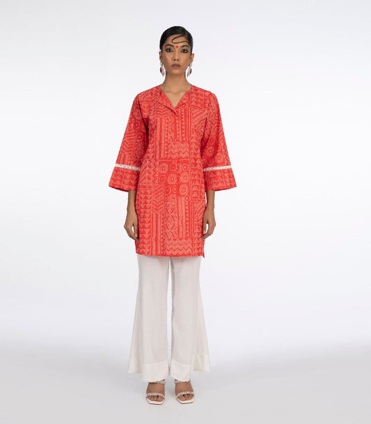 Red Cotton Kurta