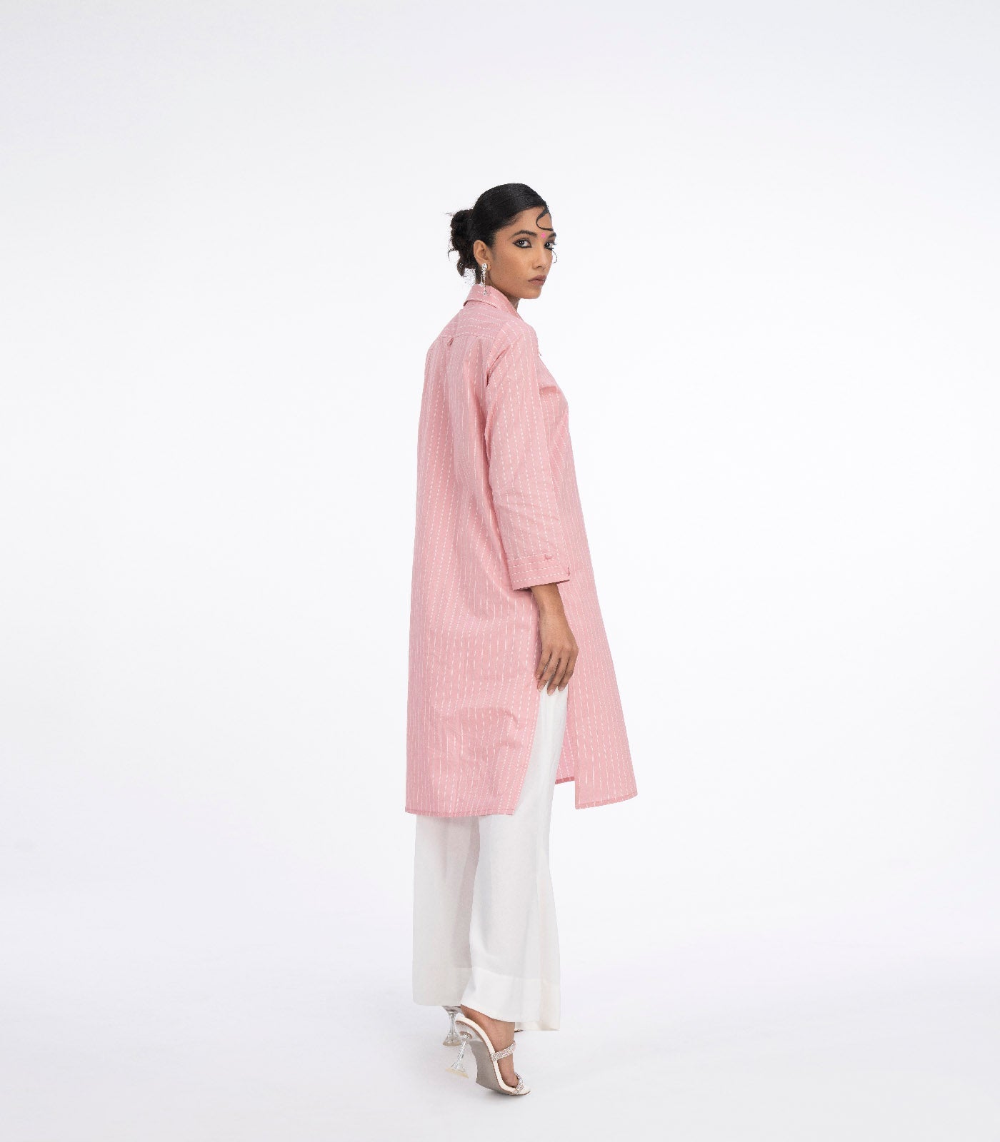 Baby pink long lawn kurta