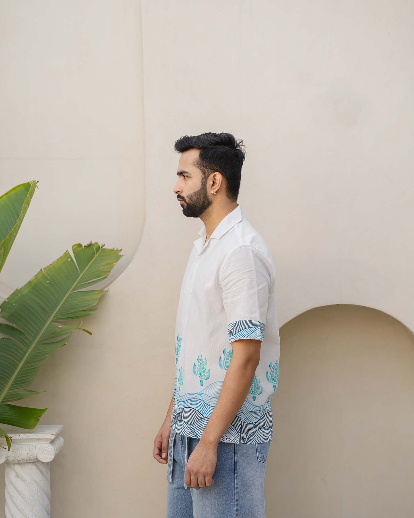 Block Turtle Sky Linen Shirt