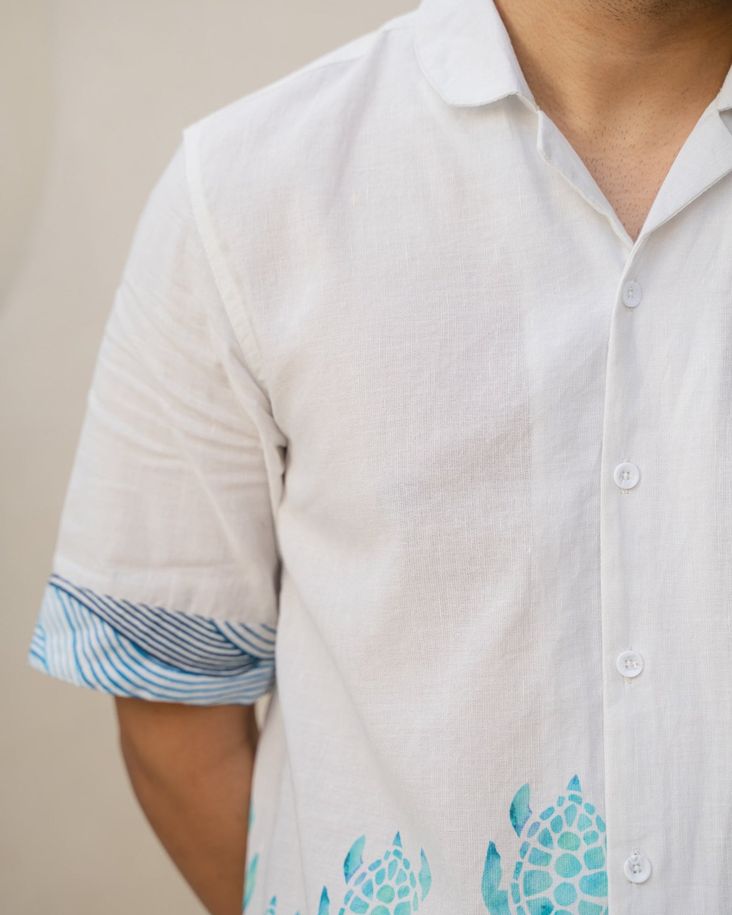Block Turtle Sky Linen Shirt