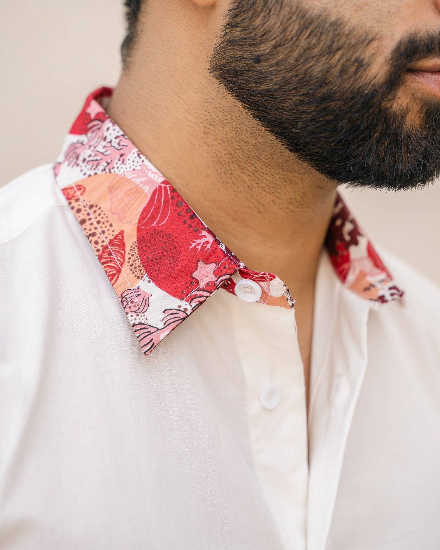 Ocean Life Side Patch Merlot Cotton Shirt