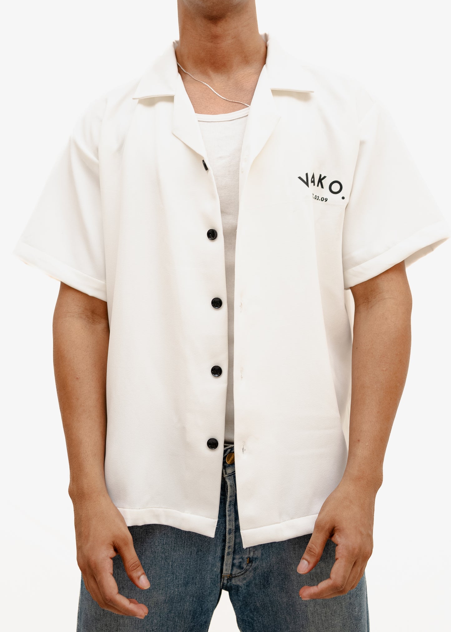 White No Love Bowling Shirt