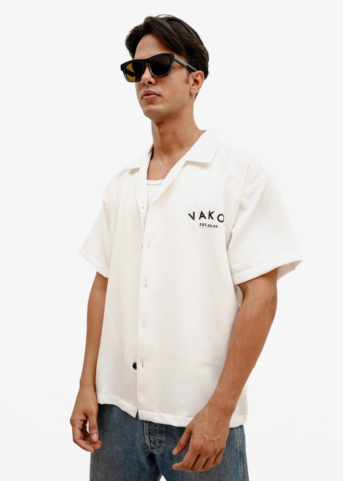 White No Love Bowling Shirt