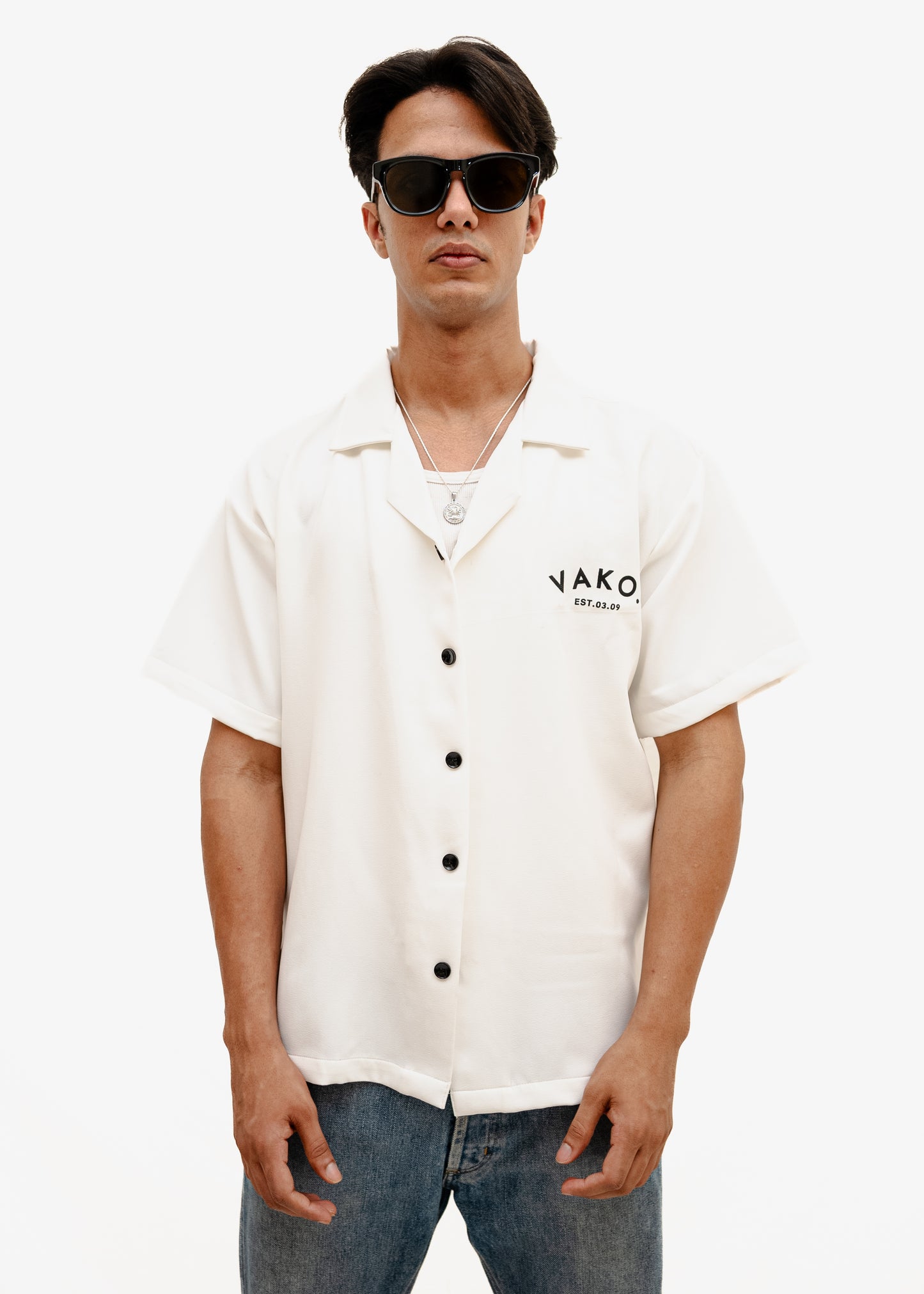 White No Love Bowling Shirt