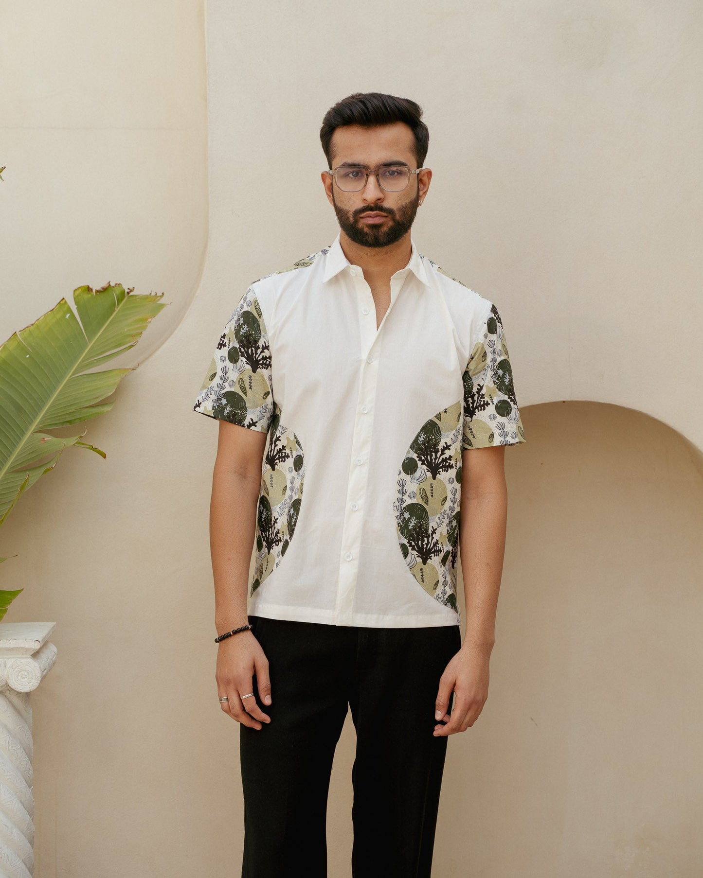 Ocean Life Olive Wheel Cotton Shirt