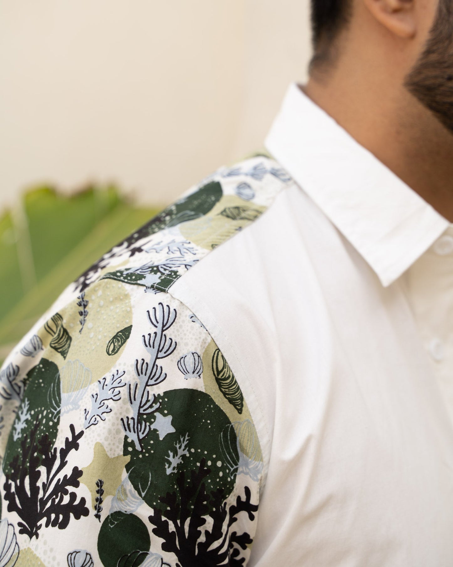 Ocean Life Olive Wheel Cotton Shirt
