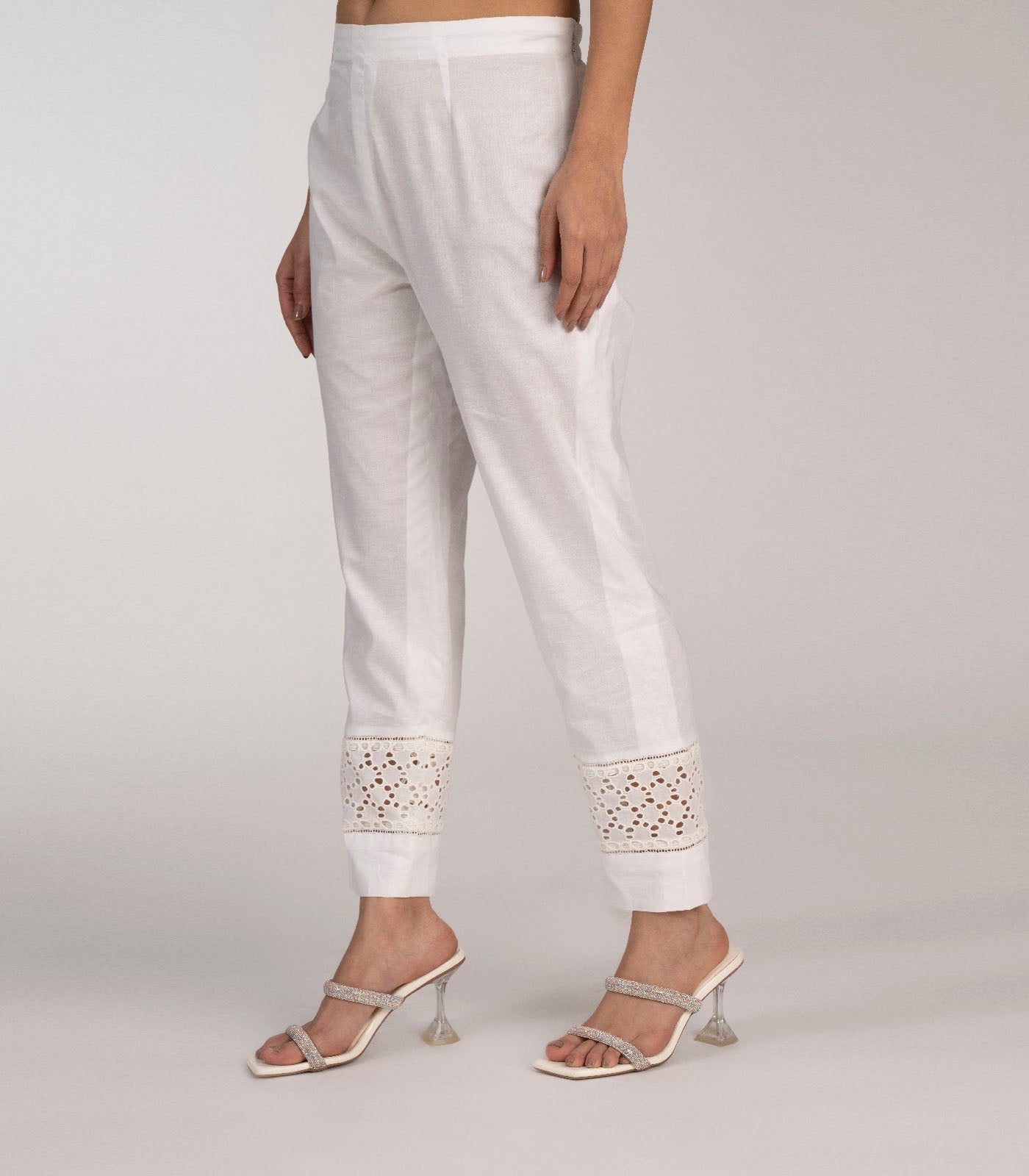 White elasticated waist pant