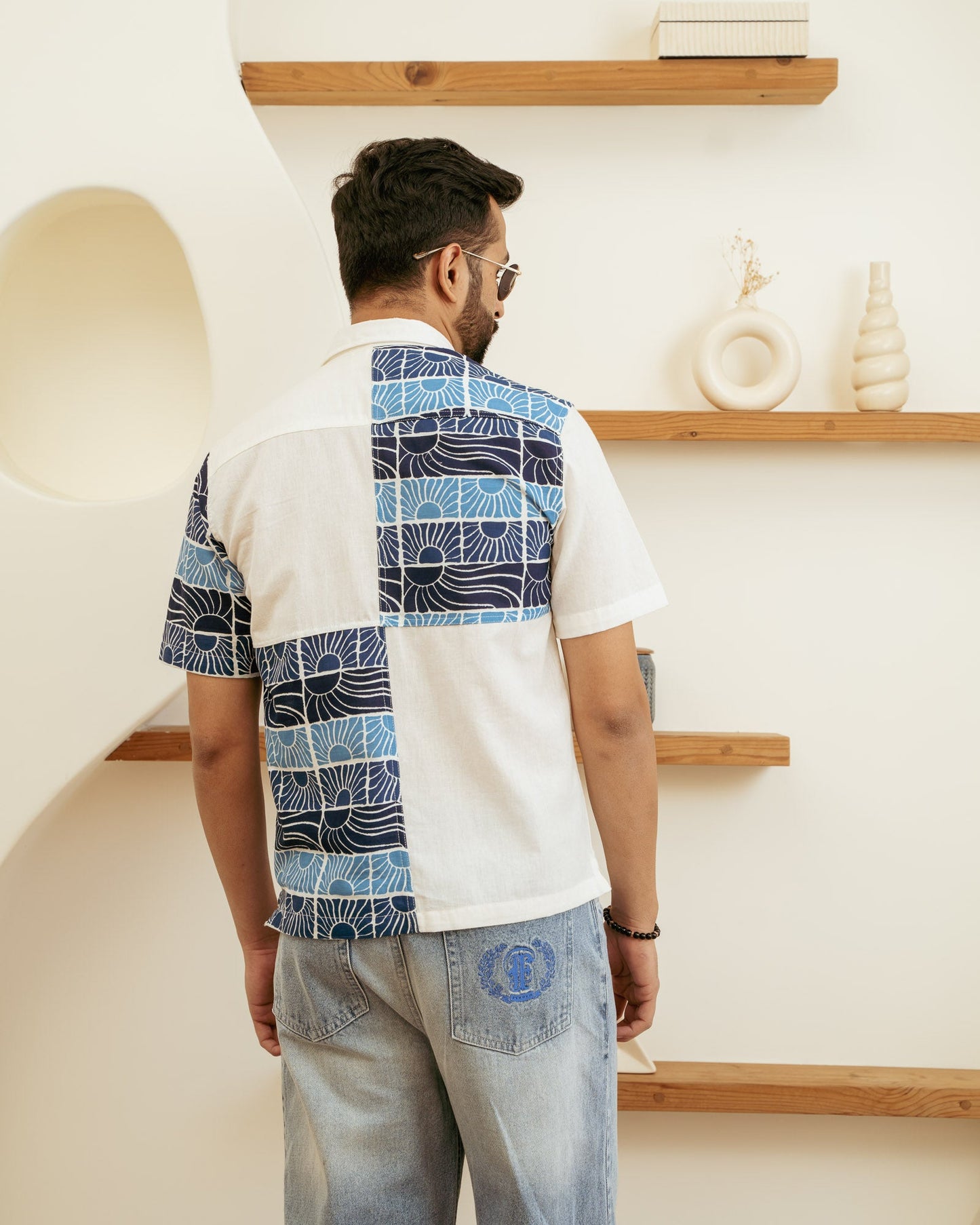 Beach Sun Ink Checks Linen Shirt