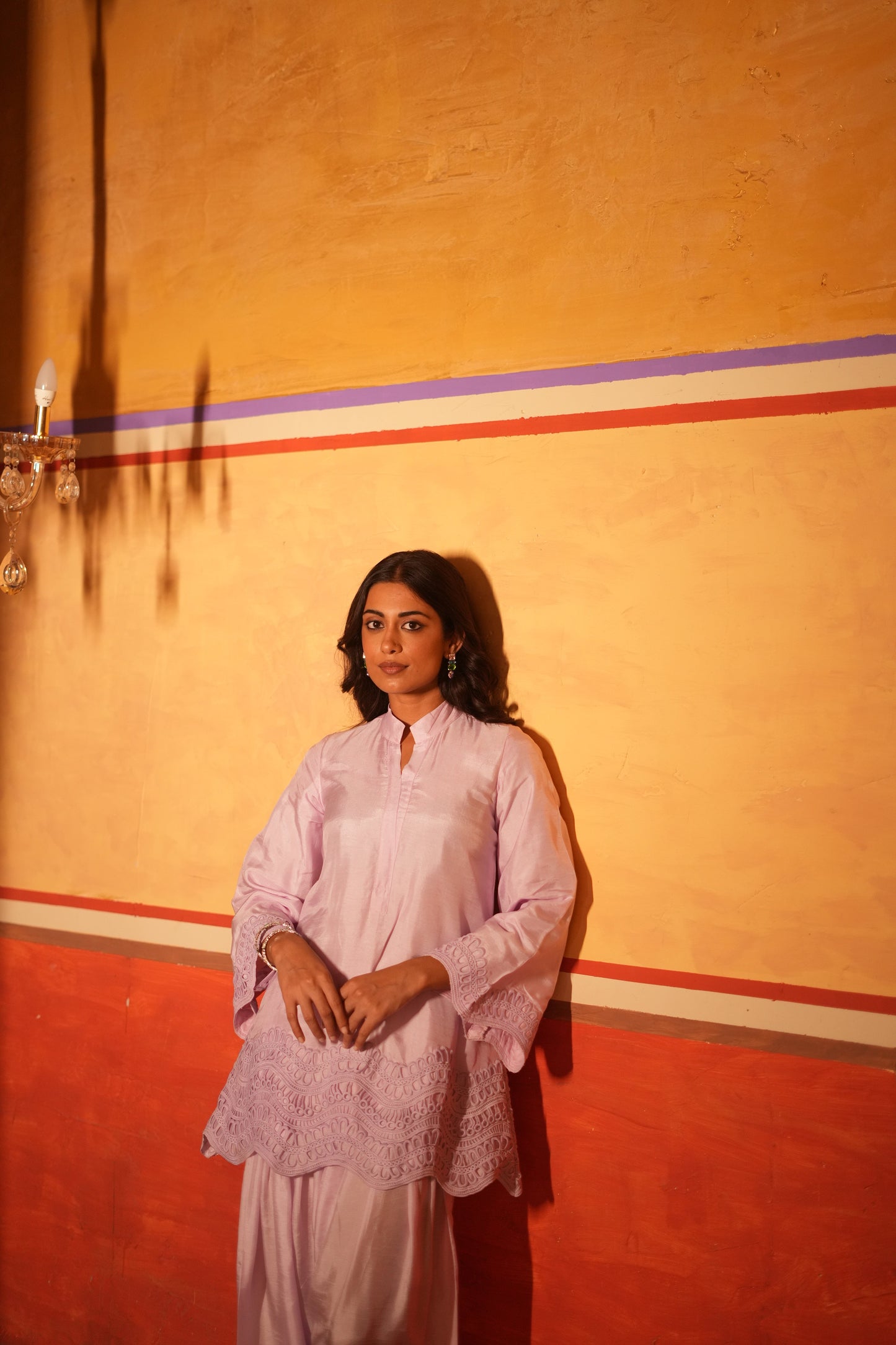 Lilac Dola Silk Fasri Salwar Set
