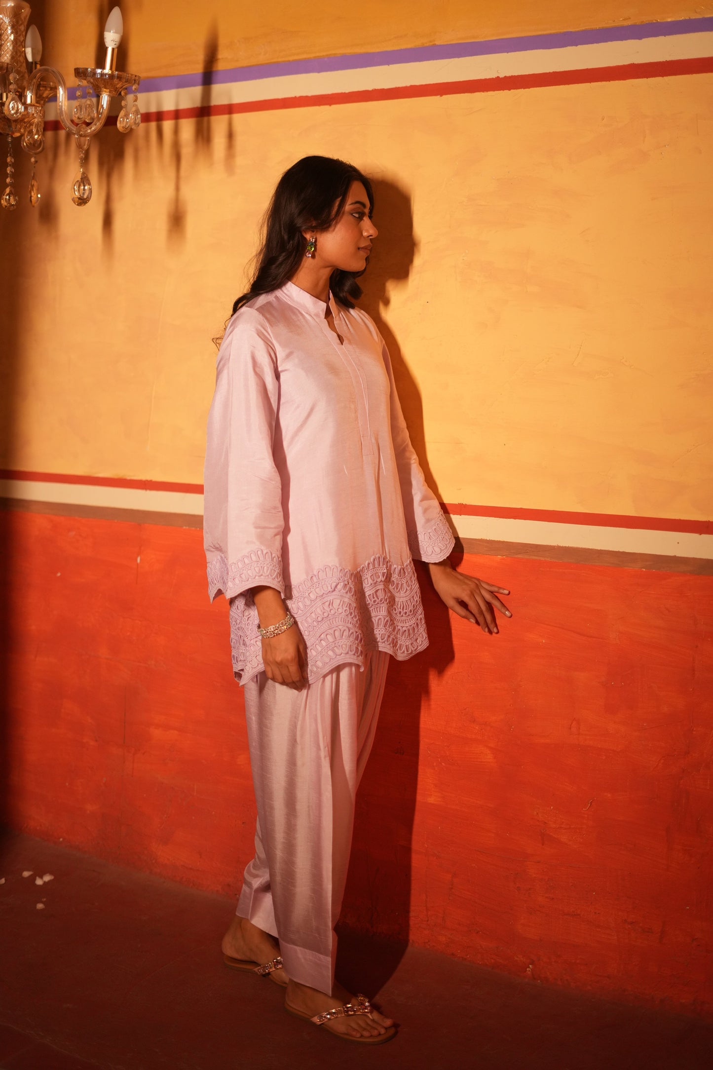 Lilac Dola Silk Farsi Salwar Set