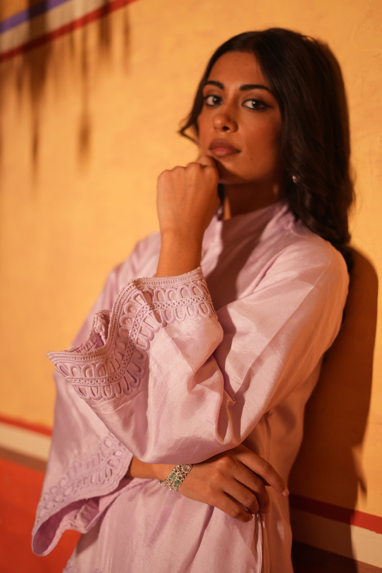 Lilac Dola Silk Farsi Salwar Set