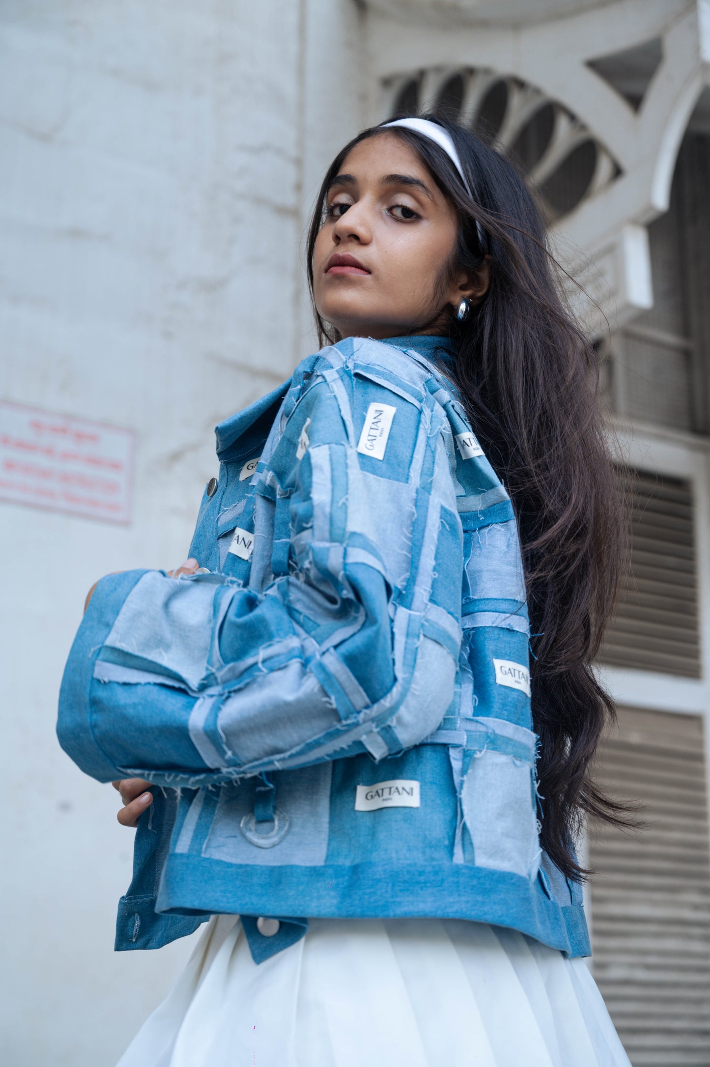 DENIM SQUARE PATCH JACKET