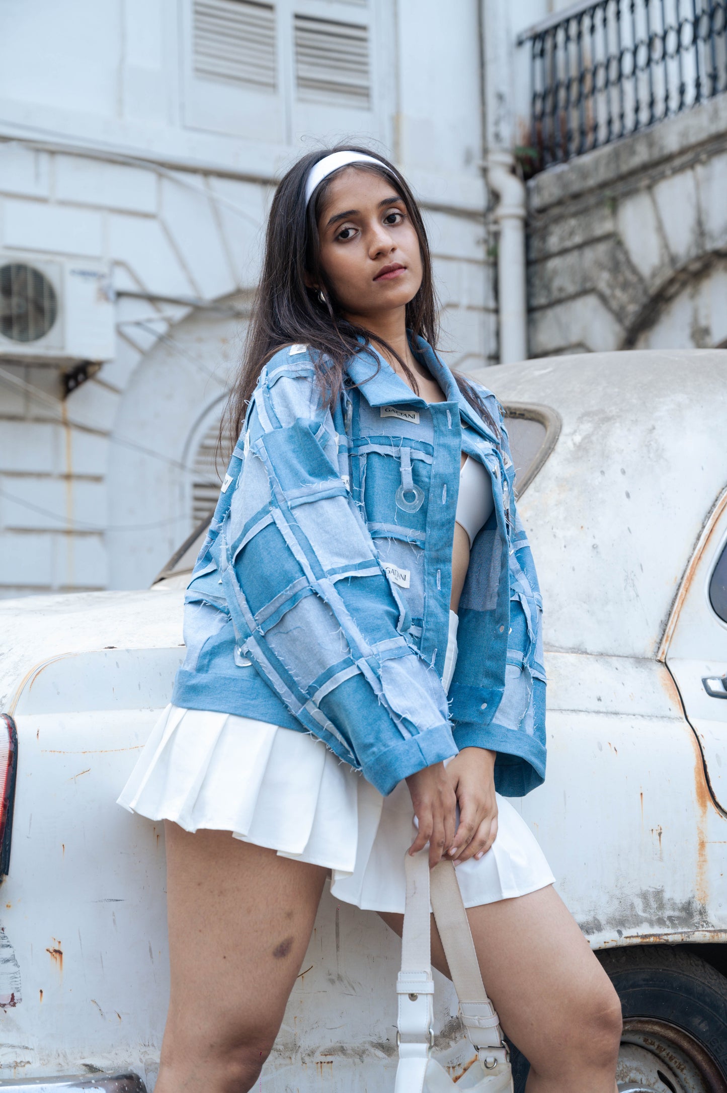 DENIM SQUARE PATCH JACKET