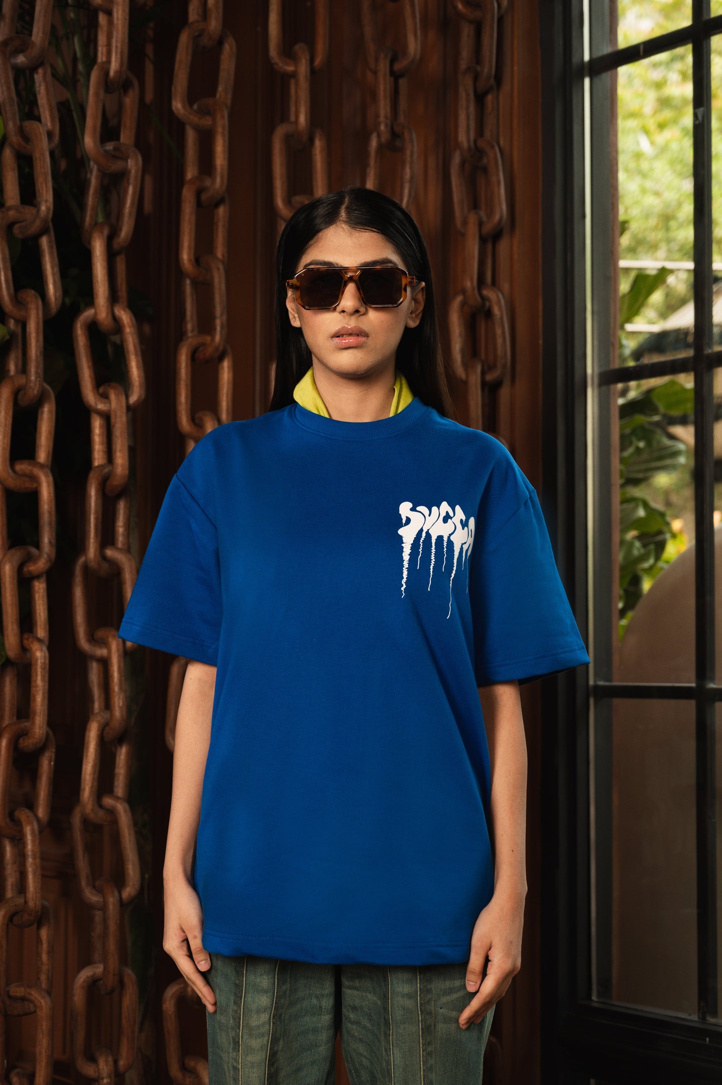 Fake Patch Tshirt in Royal Blue