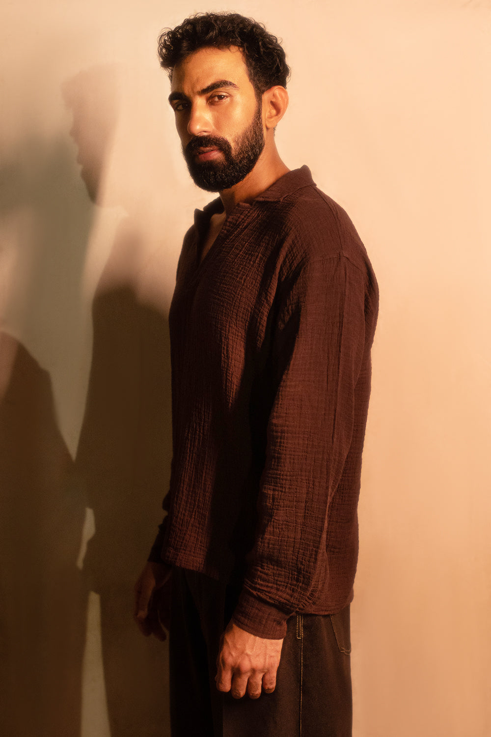 COCOA WRINKLE SHIRT