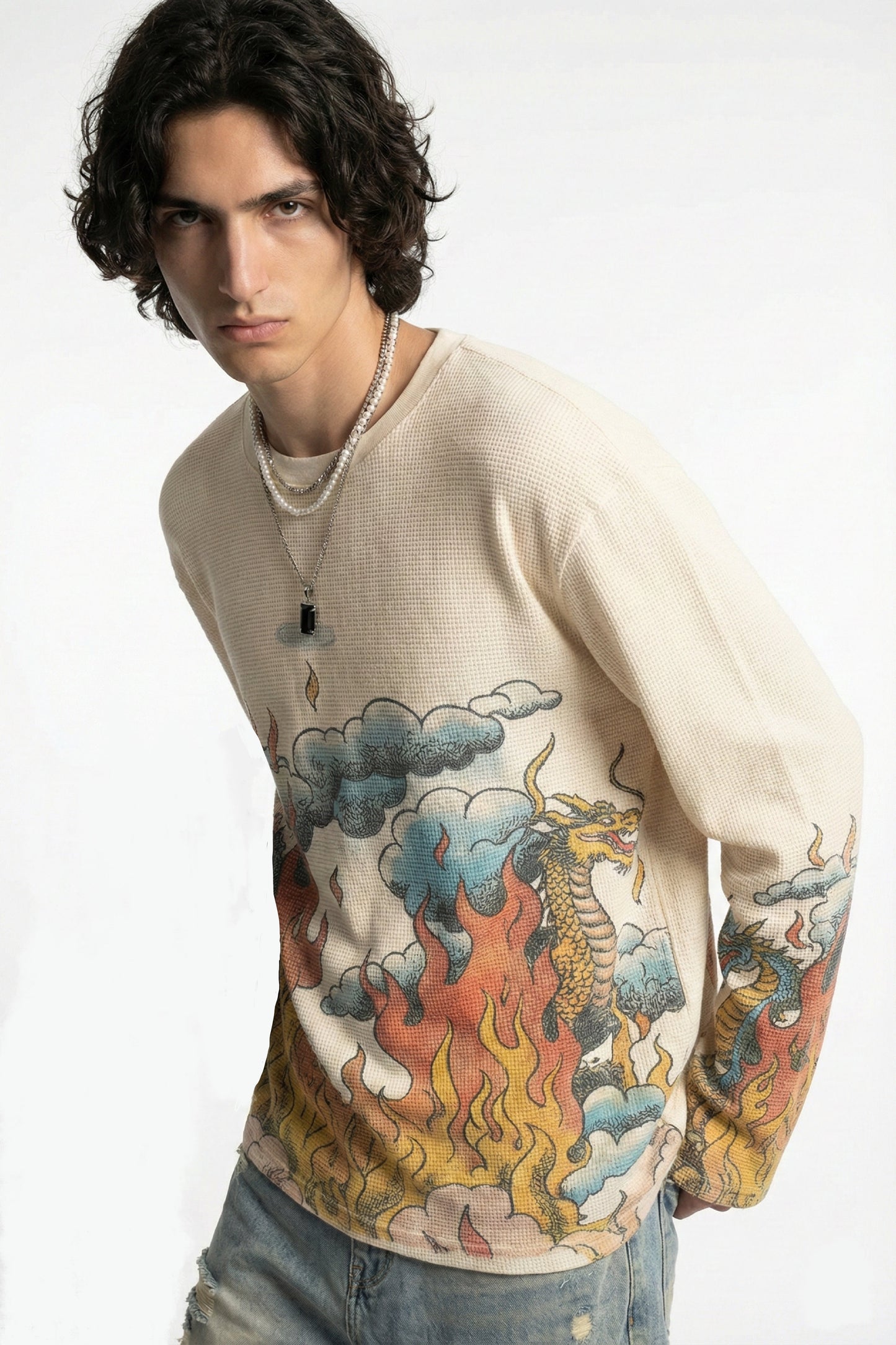 Duo Dragon Full Sleeve Waffle Tee