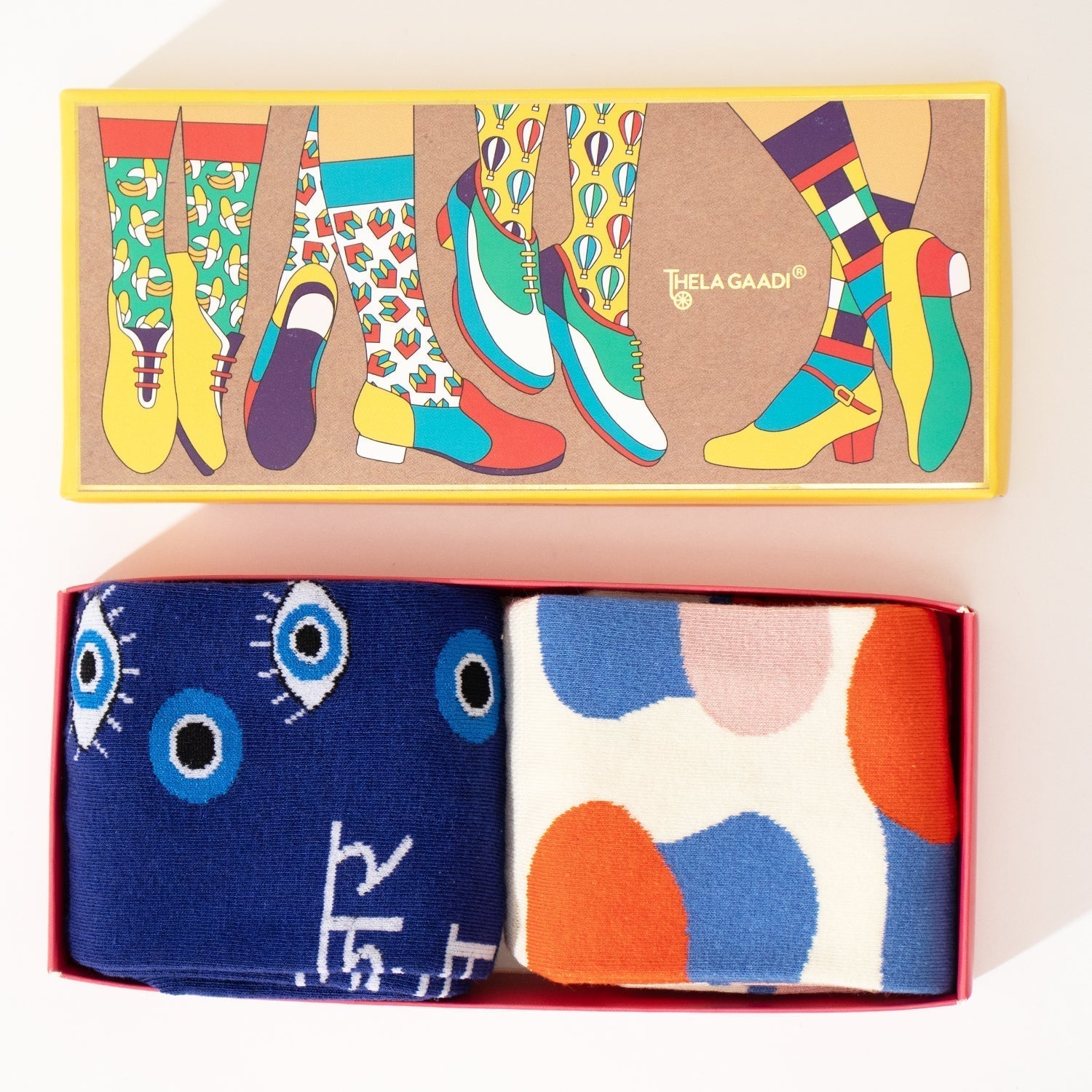 Evil Eye & Abstract Pattern Crew Socks